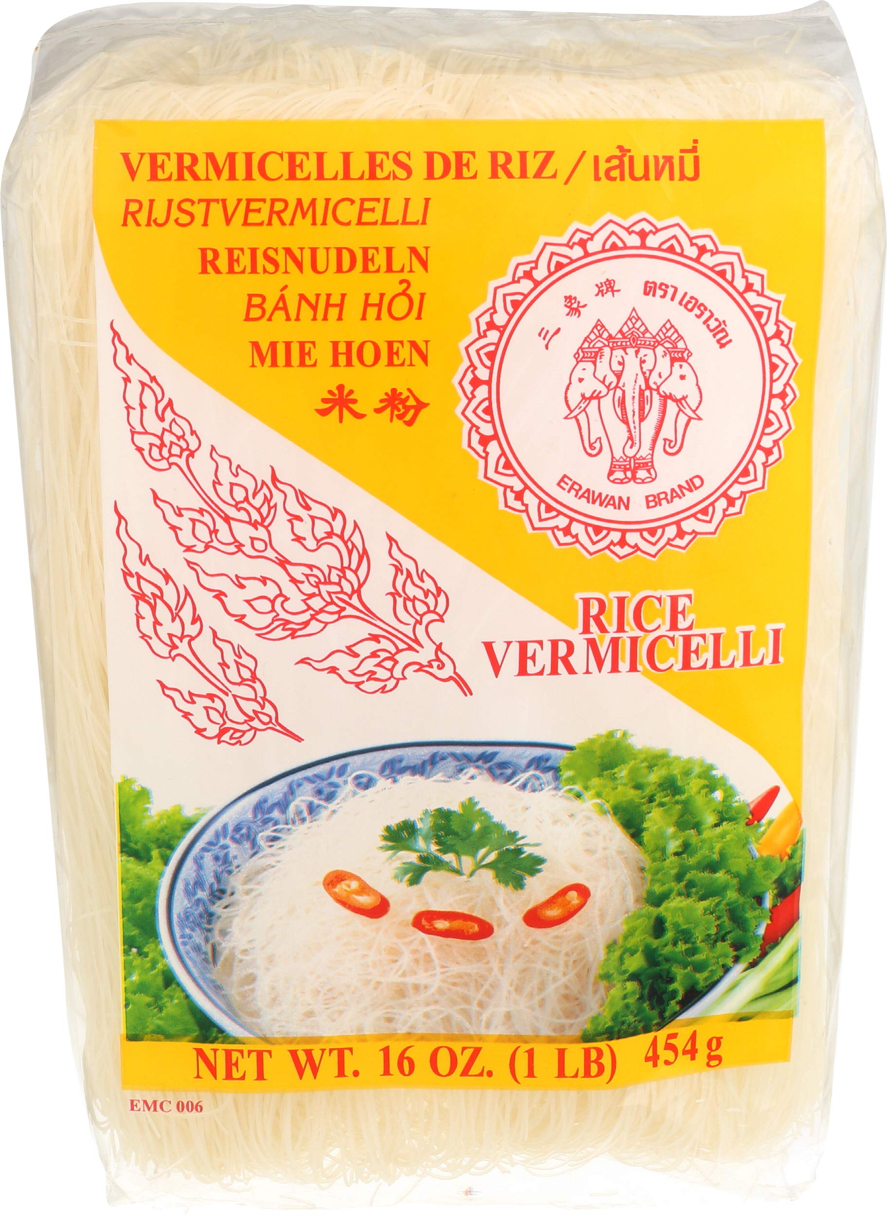 Erawan Vermicelli Rice Noodles 16 Oz 1 Pound Pack Of 1