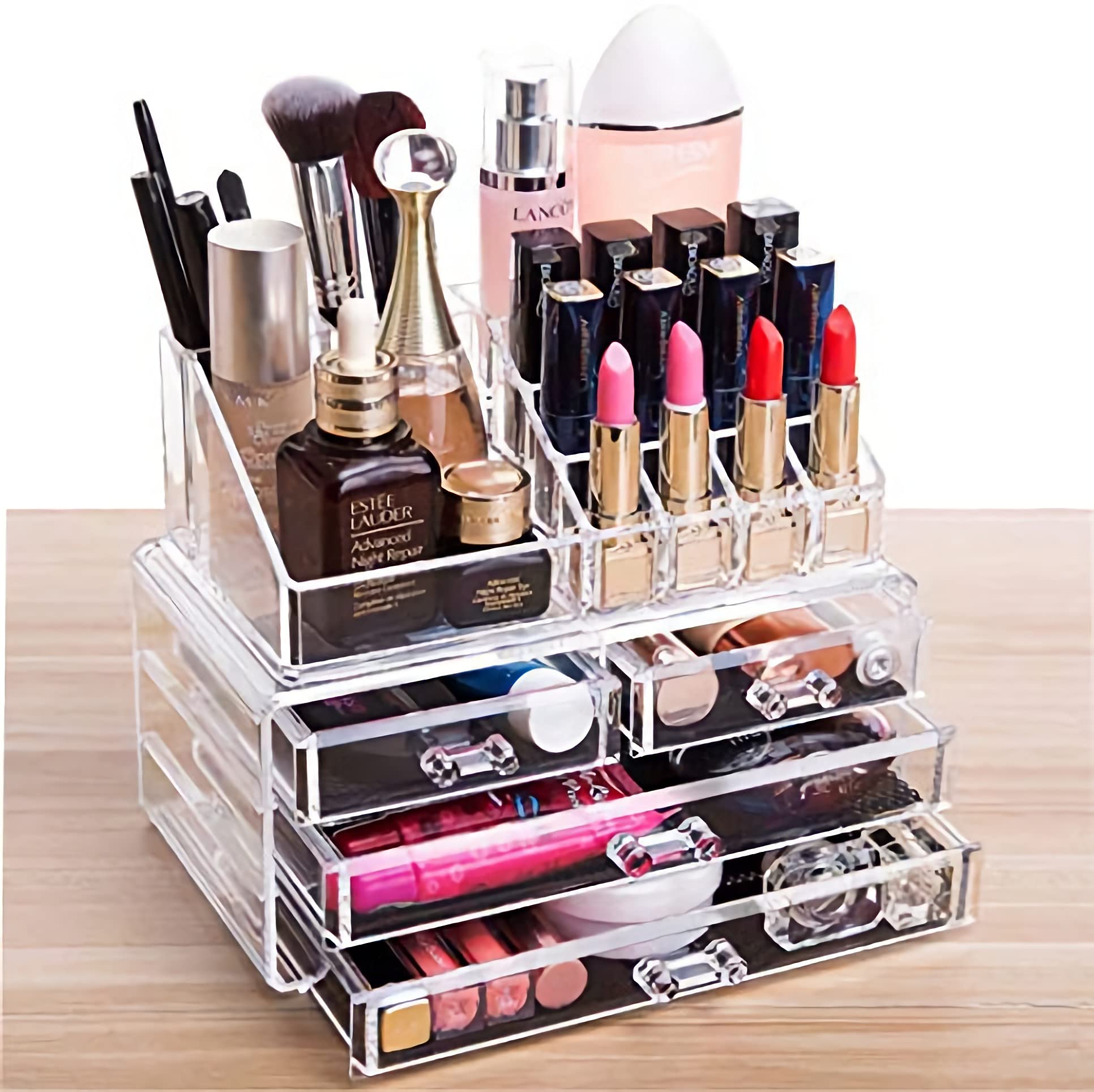 Cosmetic Makeup Organizer With Drawers,bathroom Skincare Storage Box Brush  Lipstick Holder Organizers