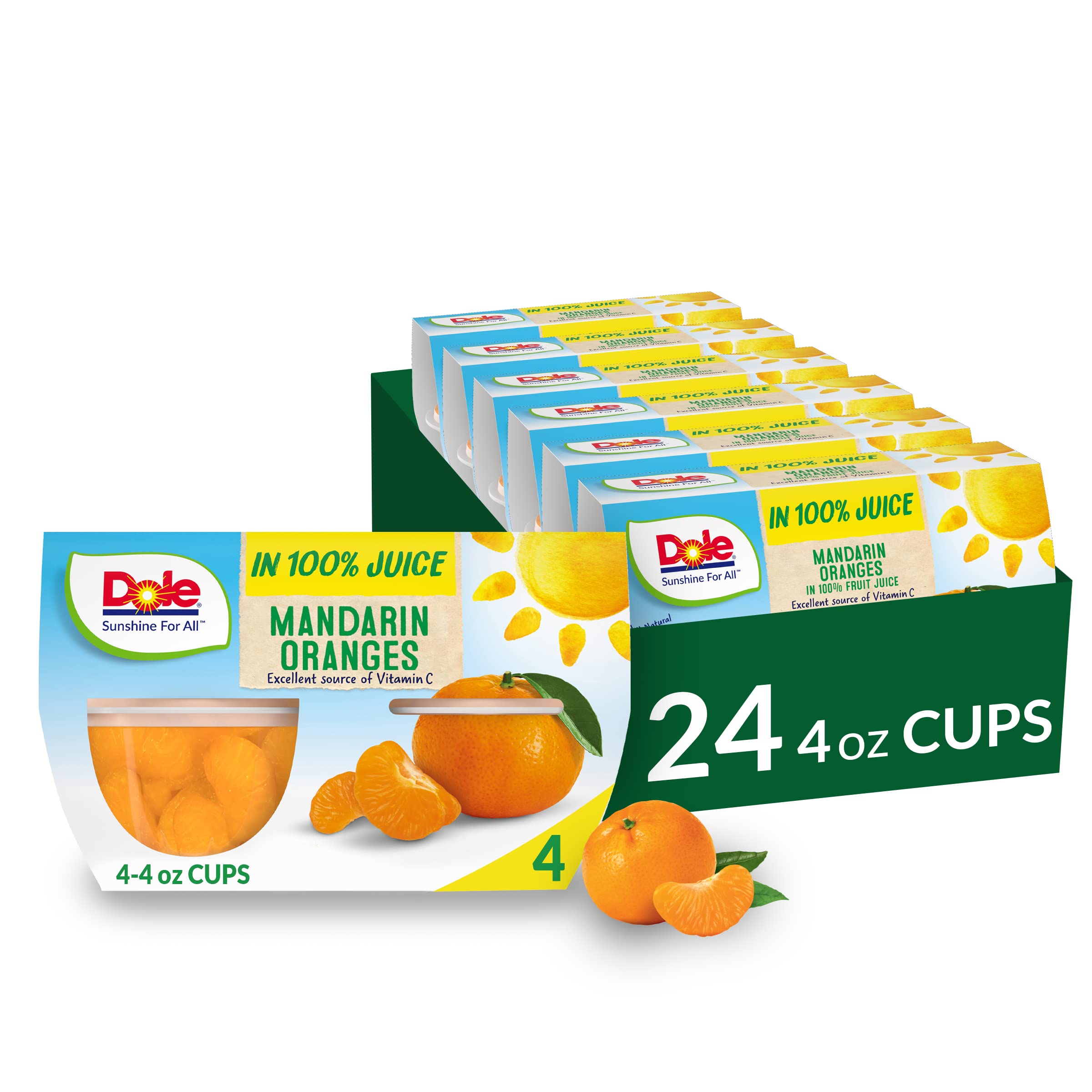 Dole Fruit Jars, Mandarin Oranges in 100% Fruit Juice, Gluten Free, Pantry  Staples, 23.5 Oz Resealable Jars, 8 Count