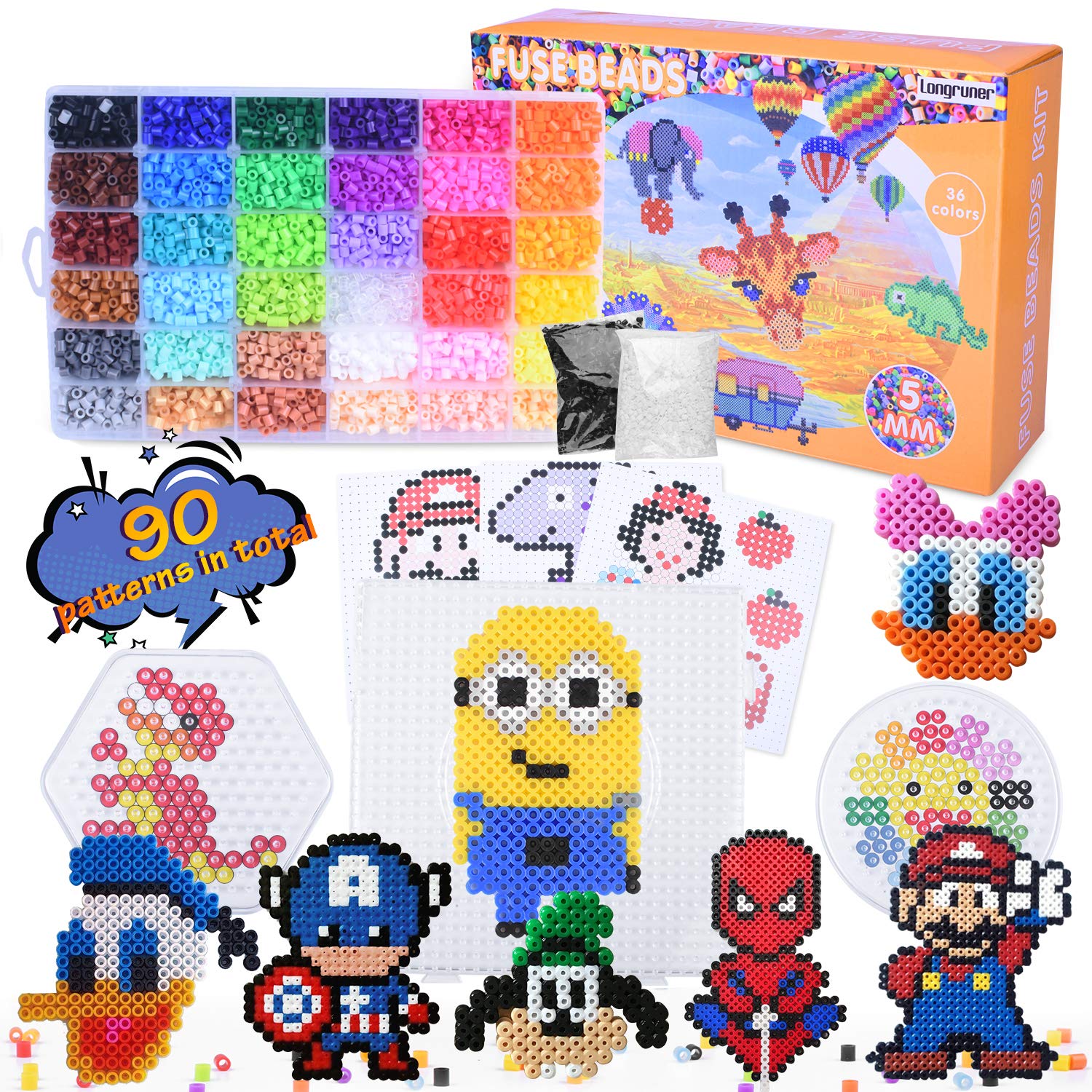 Puzzle 5mm Bead , Pixel Art Bead, Craft Beads for Adults and DIY Enthusiasts with Pegboards, and Ironing Paper, Size: 5 mm