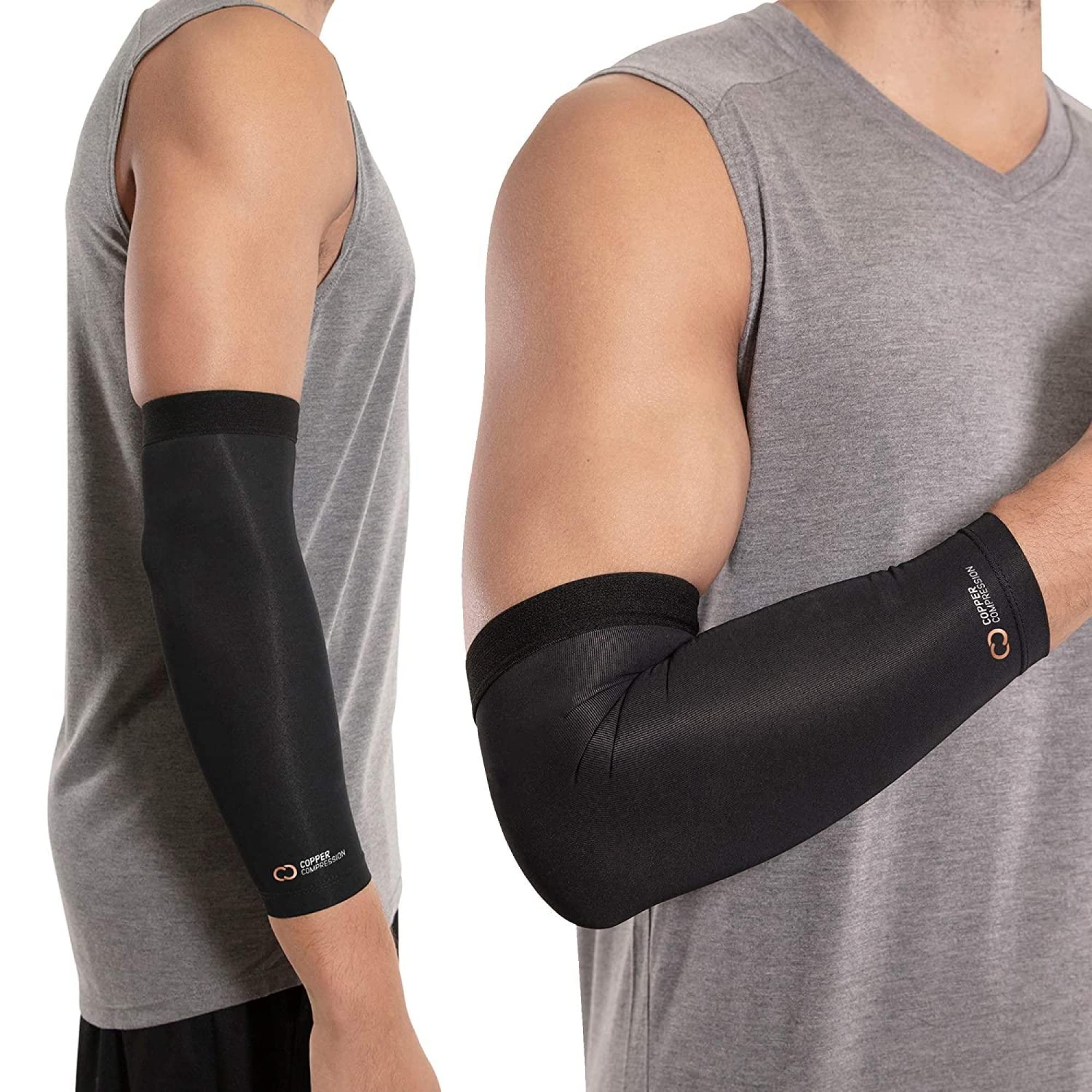 Arm Brace - Copper Infused Sleeve For Arms, Forearm, Bicep Tennis Elbow,  Basketball, Golf, Arthritis, Tendonitis, Bursitis, Osteoporosis, Rehab,  Post