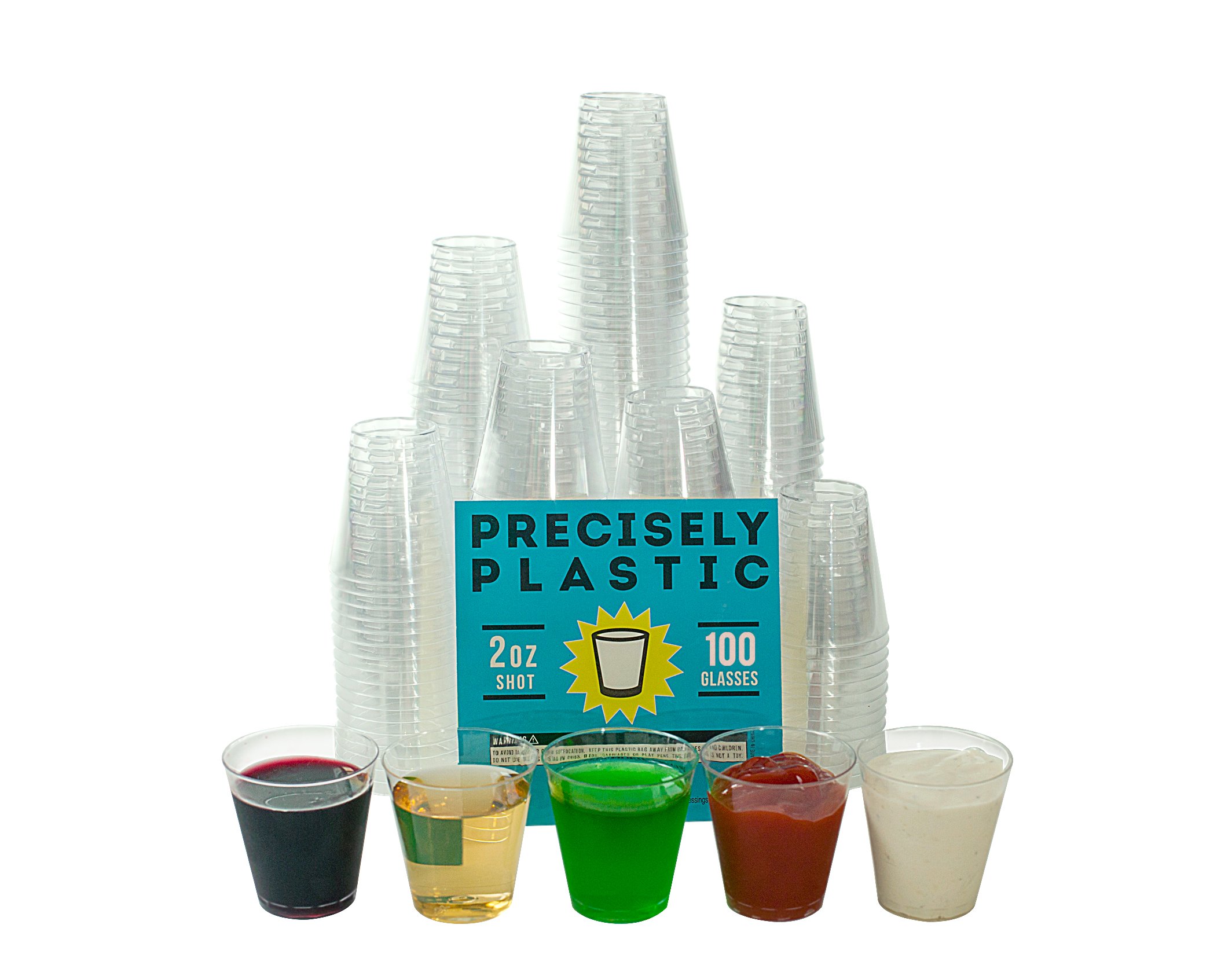 100Ct Bulk Clear Disposable Plastic Shot Glasses Jelly Cups