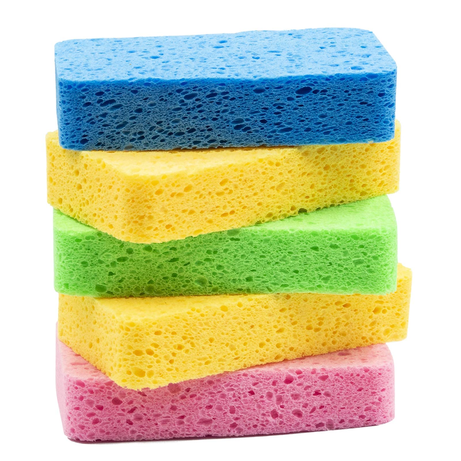 Sponge, Scrubber, Nylon, Green and Yellow, 4 5/8'' x 3