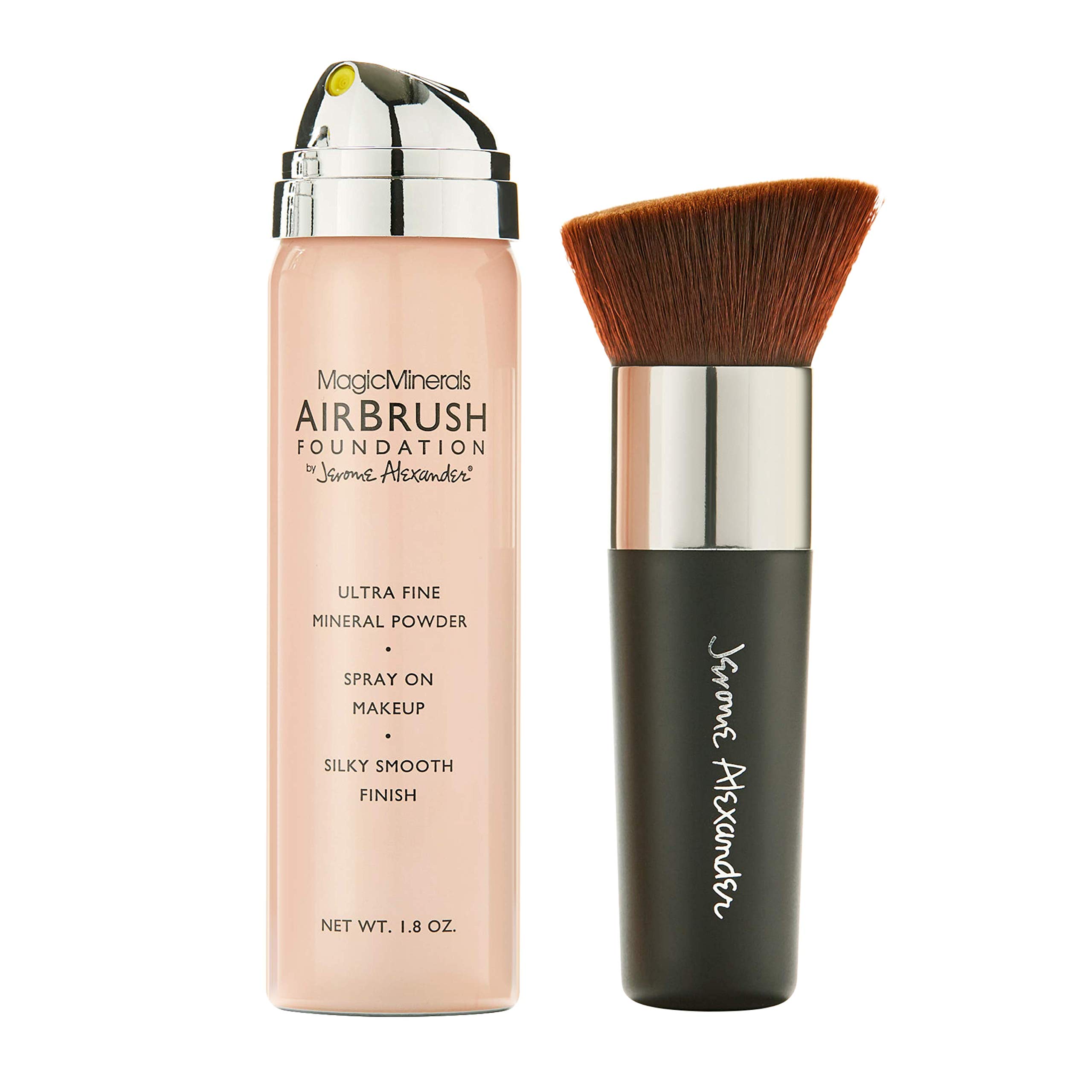 MagicMinerals AirBrush Foundation by Jerome Alexander – 2pc Set with  Airbrush Foundation and Kabuki Brush - Spray Makeup with Anti-aging  Ingredients for Smooth Radiant Skin (Bright Light) - Yahoo Shopping
