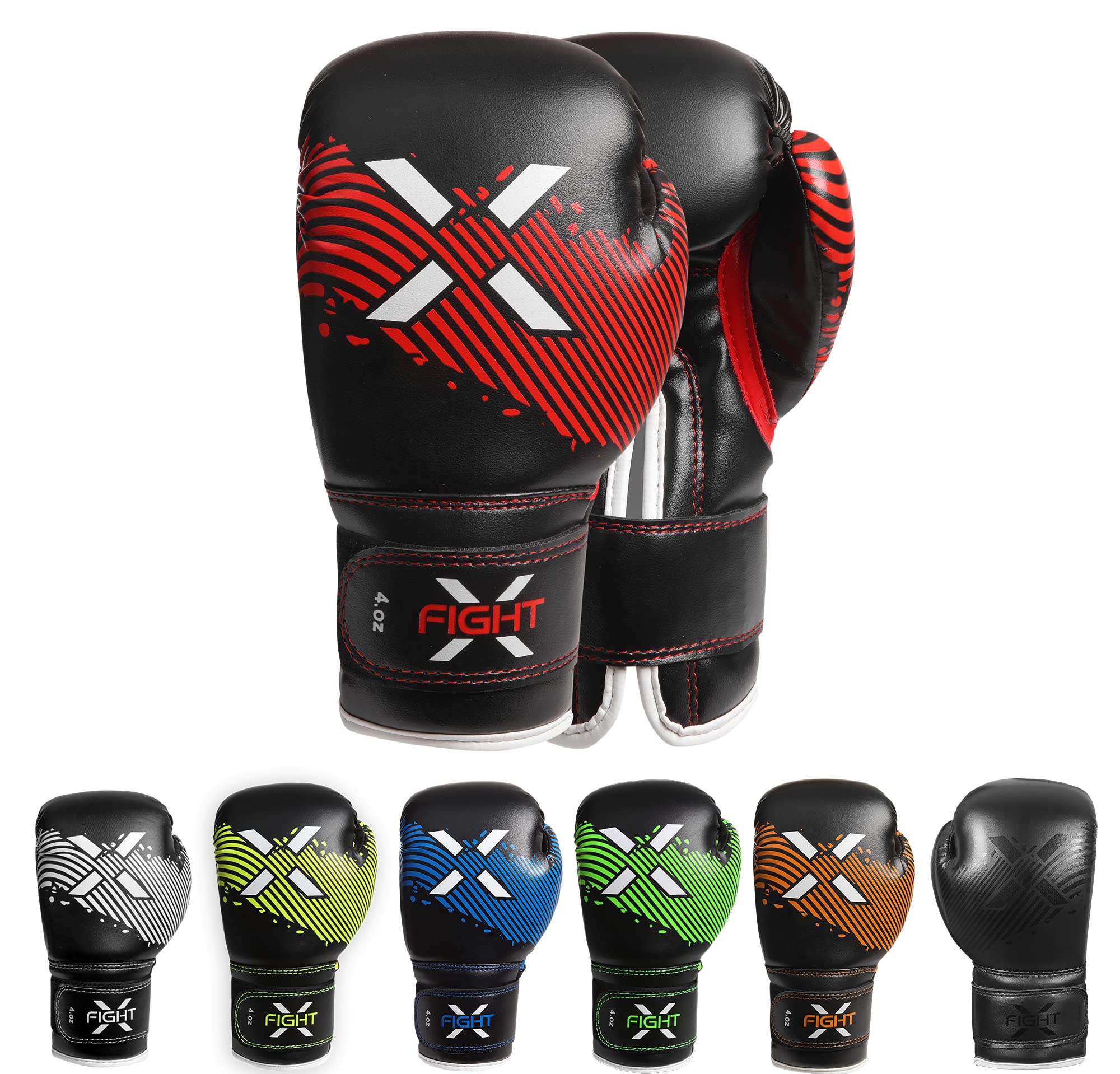 relayinert 1 Pair Kids Boxing Gloves Leather Sparring Fitness Gym