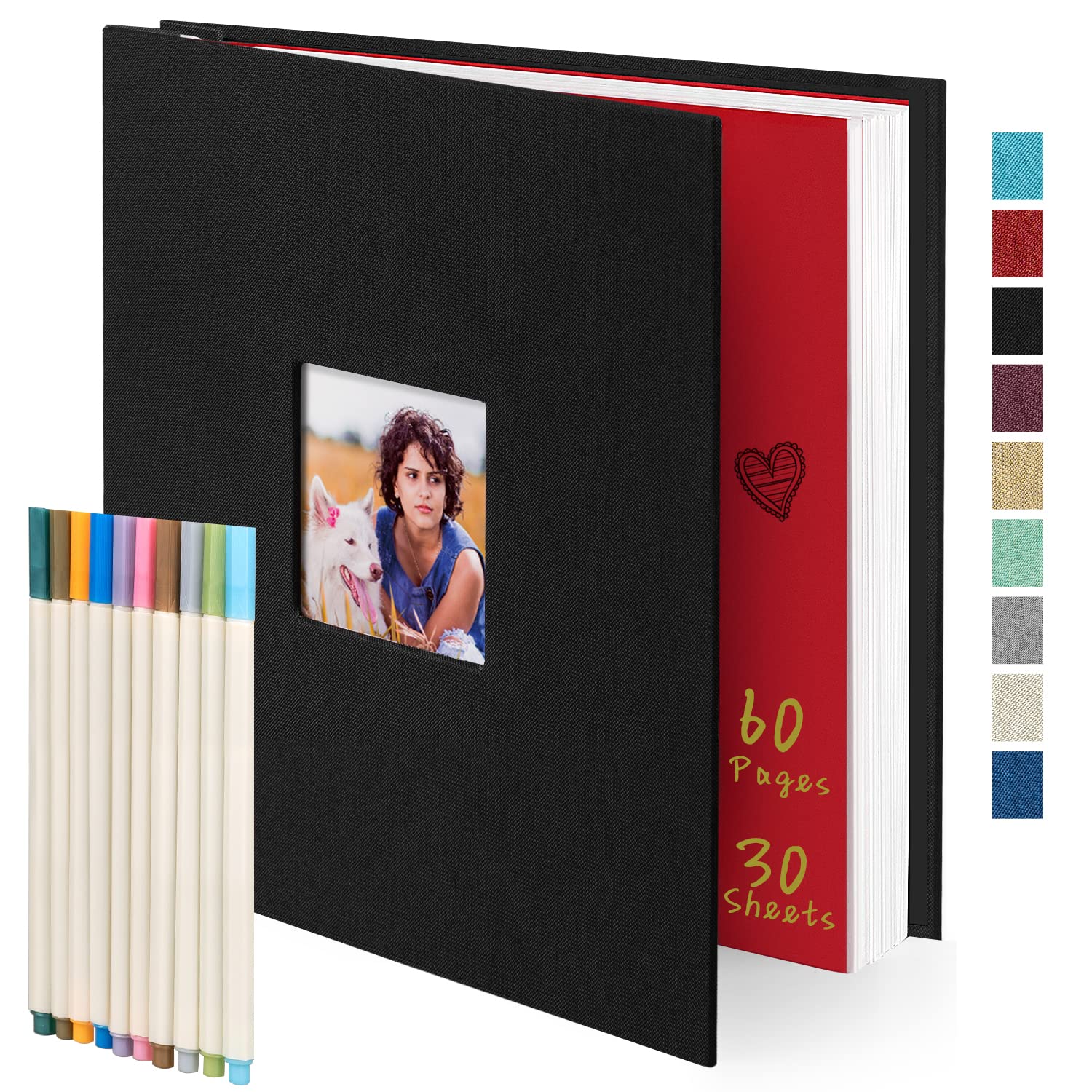 Photo Album Self Adhesive Scrapbook for 4x6, 5x7, 8x10 Pictures