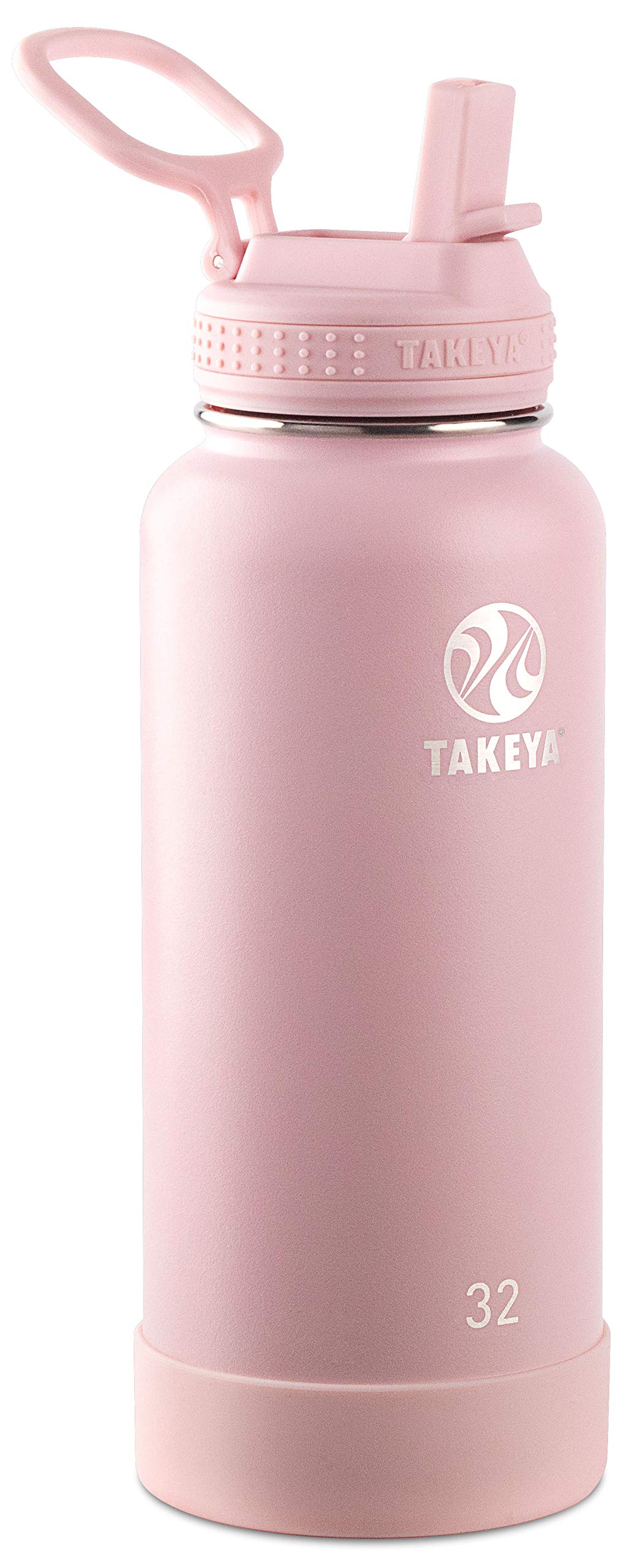 Takeya 32oz Actives Pickleball Insulated Stainless Steel Water Bottle with Sport Straw Lid - Pink