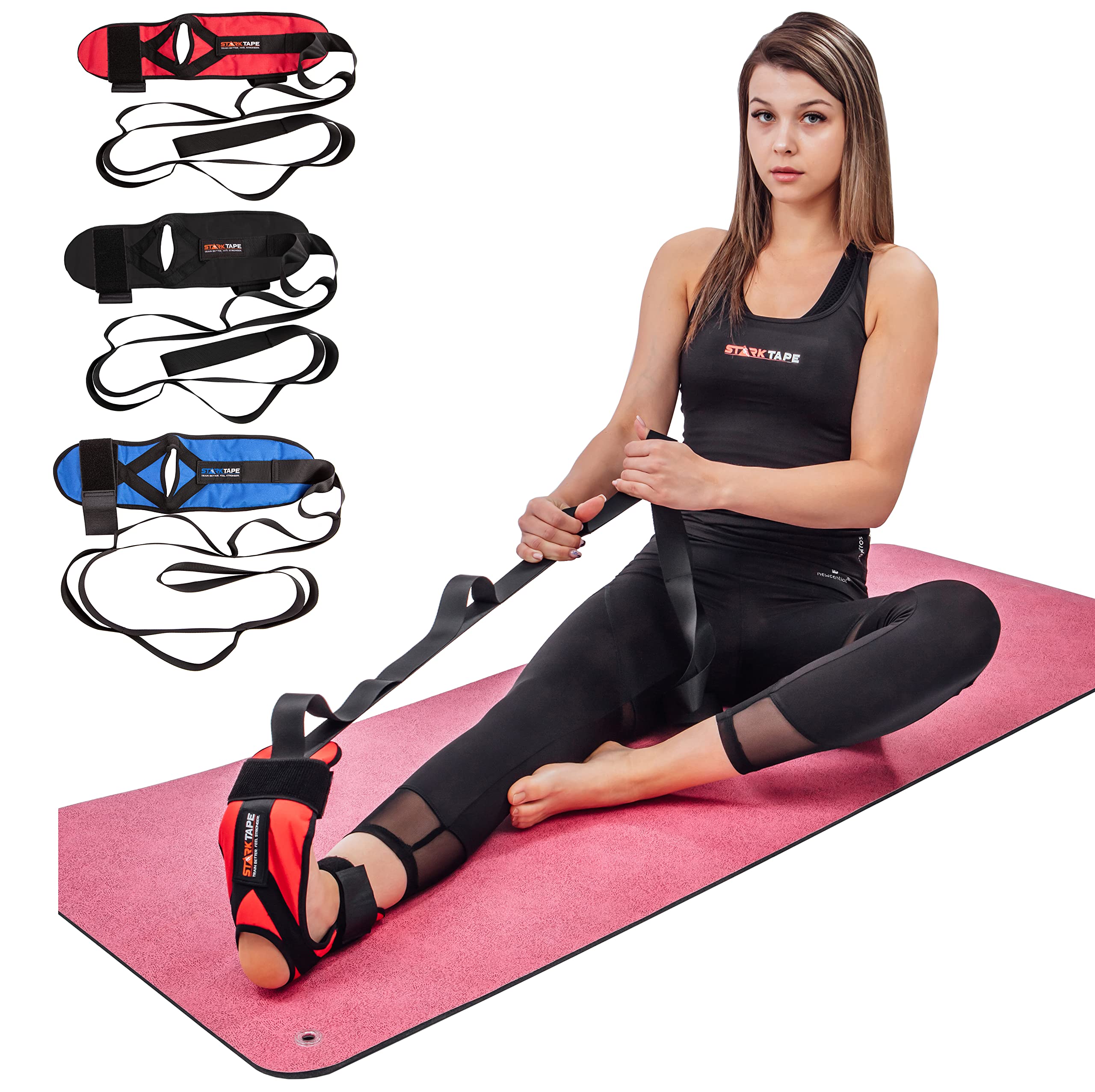 Stretching Strap and Foot Stretcher for Plantar Fasciitis ,Hamstring,Calf - Leg  Stretching Equipment, Tendonitis ,IT Stretch Band 