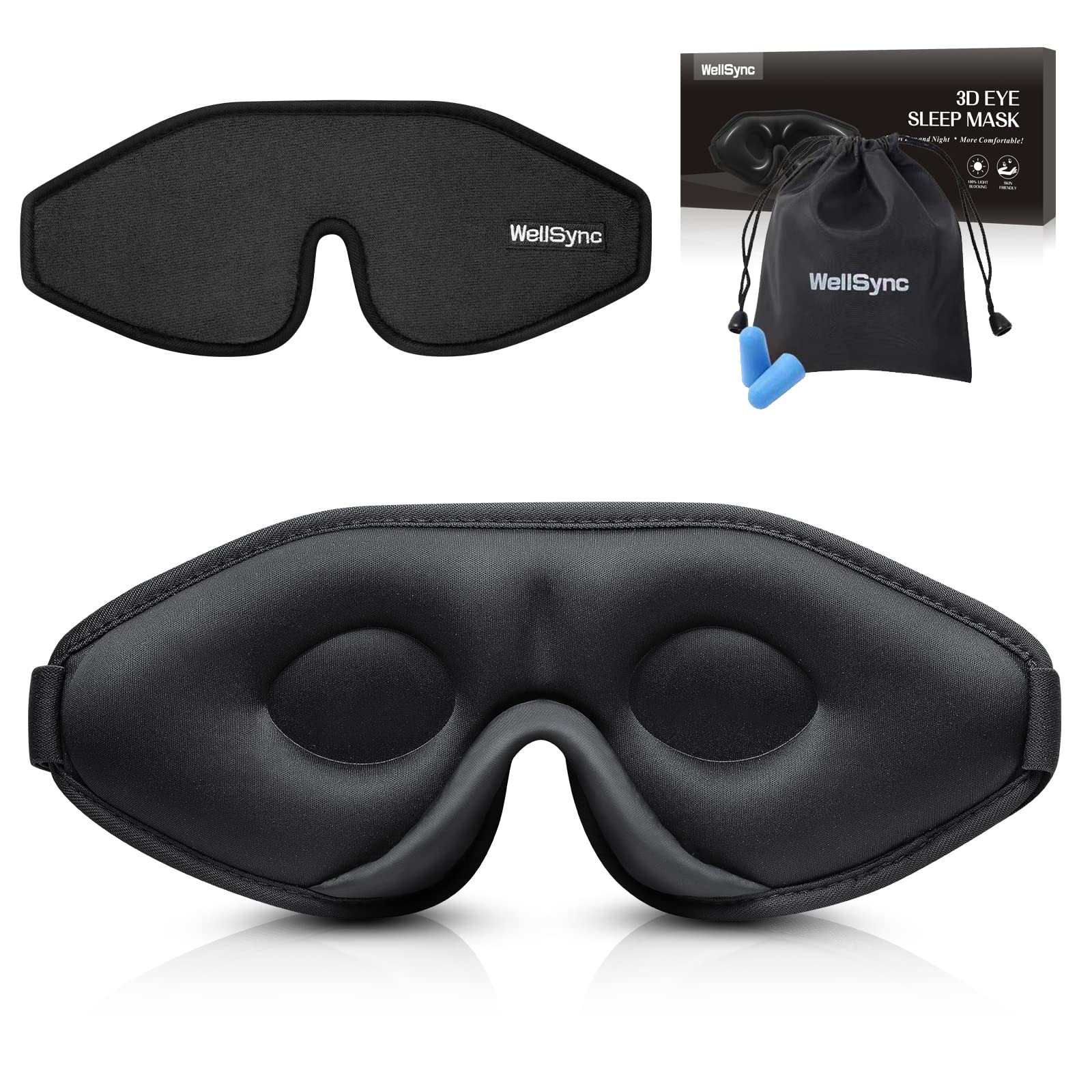 Sleep Mask Blindfold Eye Shades - 100% Light Blocking - Blackout