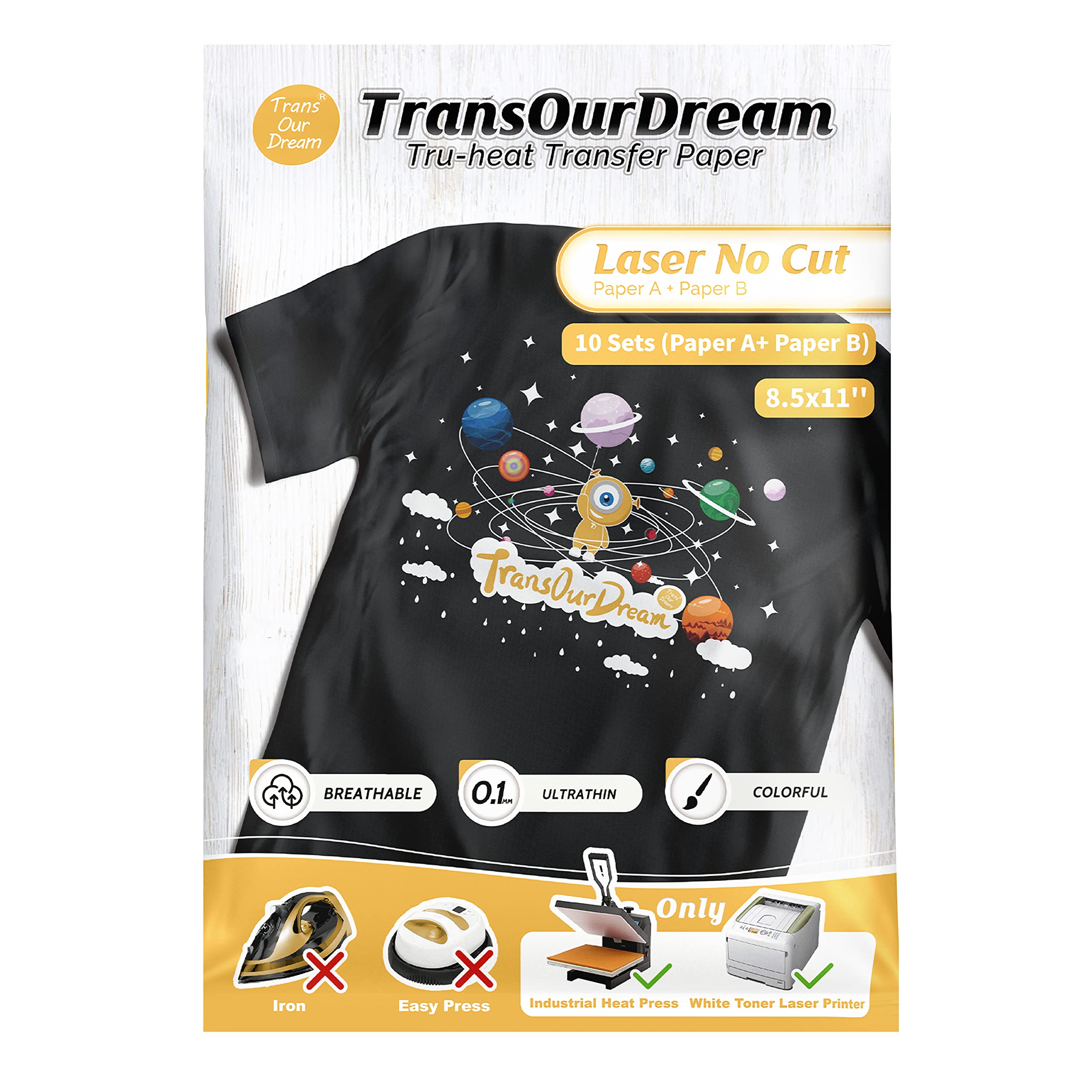 TransOurDream Papier Transfert pour Textile 3.0 - Imprimantes Jet d'Encre  Lase