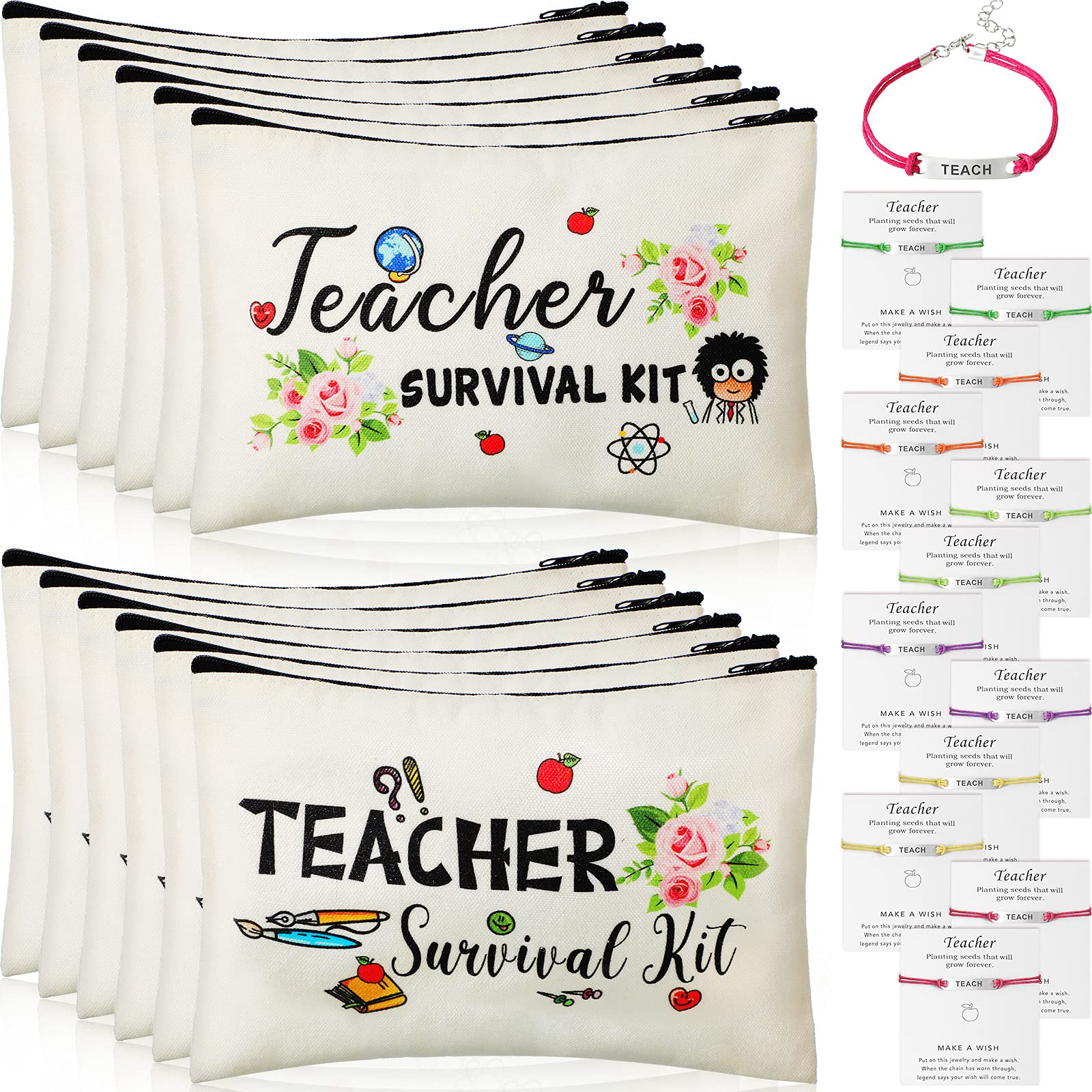  JYTAPP Teacher Survival Kit Spanish Teacher Gifts I Teach  Spanish What's Your Superpower Cosmetic Makeup Bag Spanish Class Gift Teacher  Pencil Pouch : Beauty & Personal Care