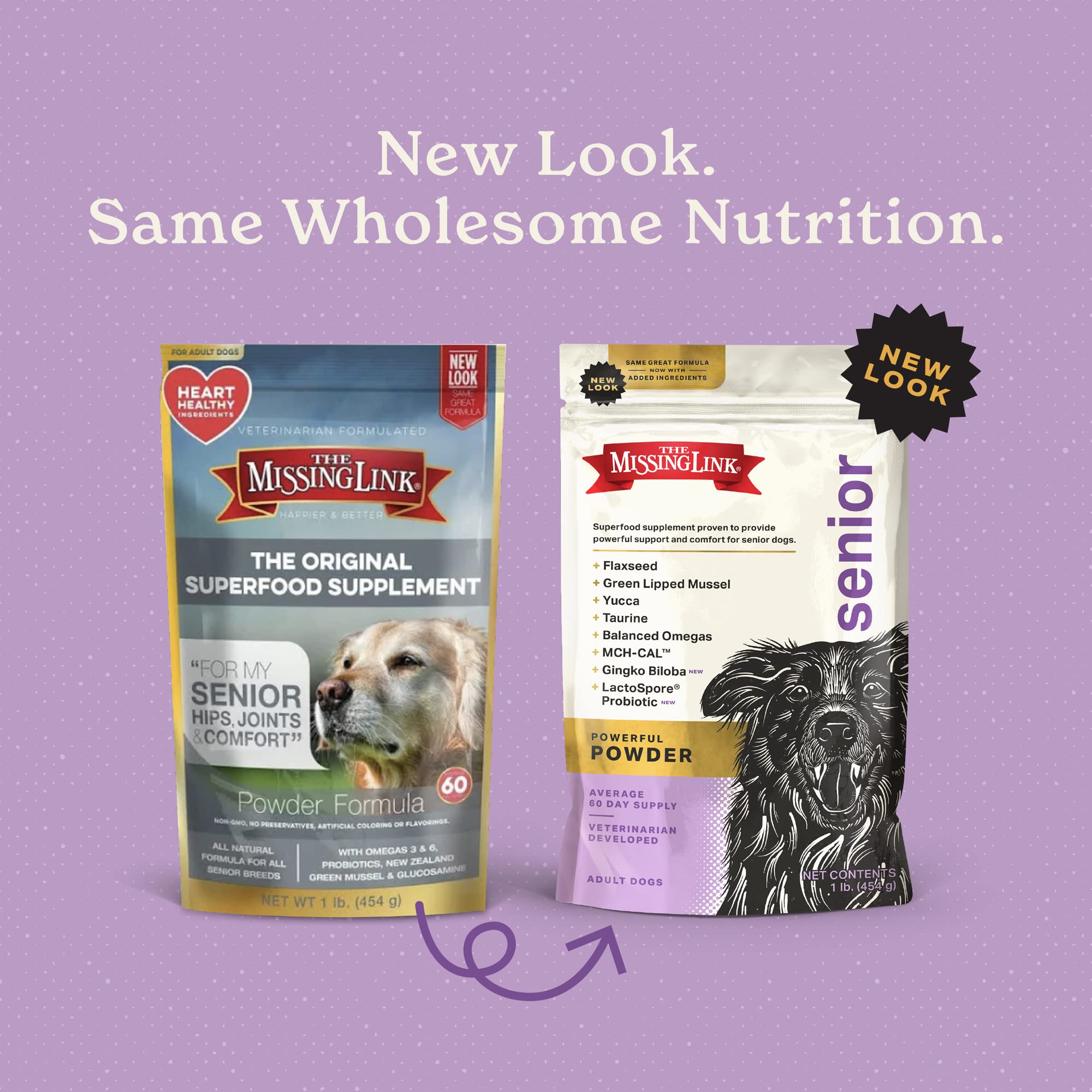 The Missing Link Senior Dog Superfood Supplement Powder Omegas