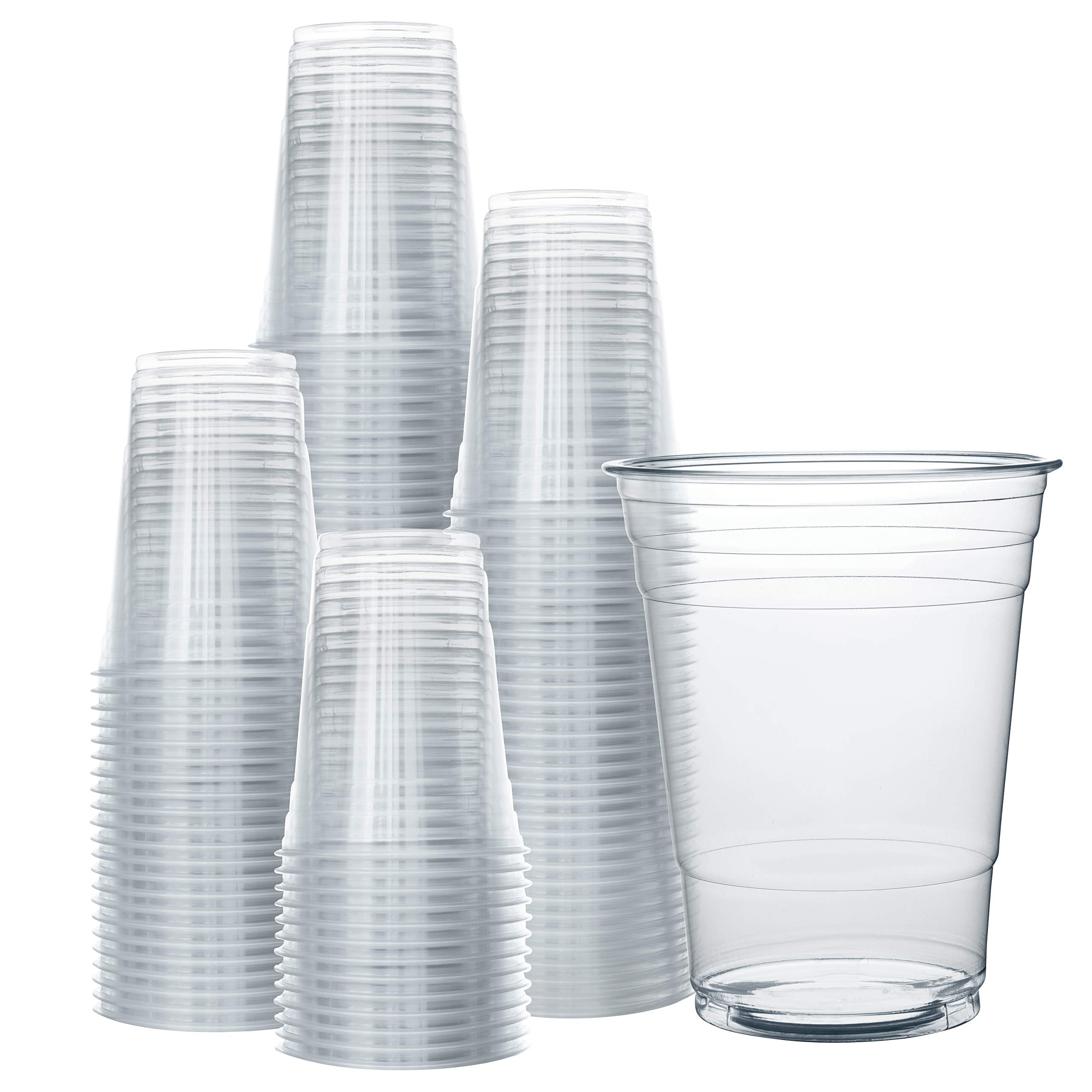 Casewin 11 oz Plastic Clear Cups for Party | Hard Clear Plastic Cups  Plastic Wine Cups | Disposable Cups Plastic Tumblers Drinking Glasses |  Resuable