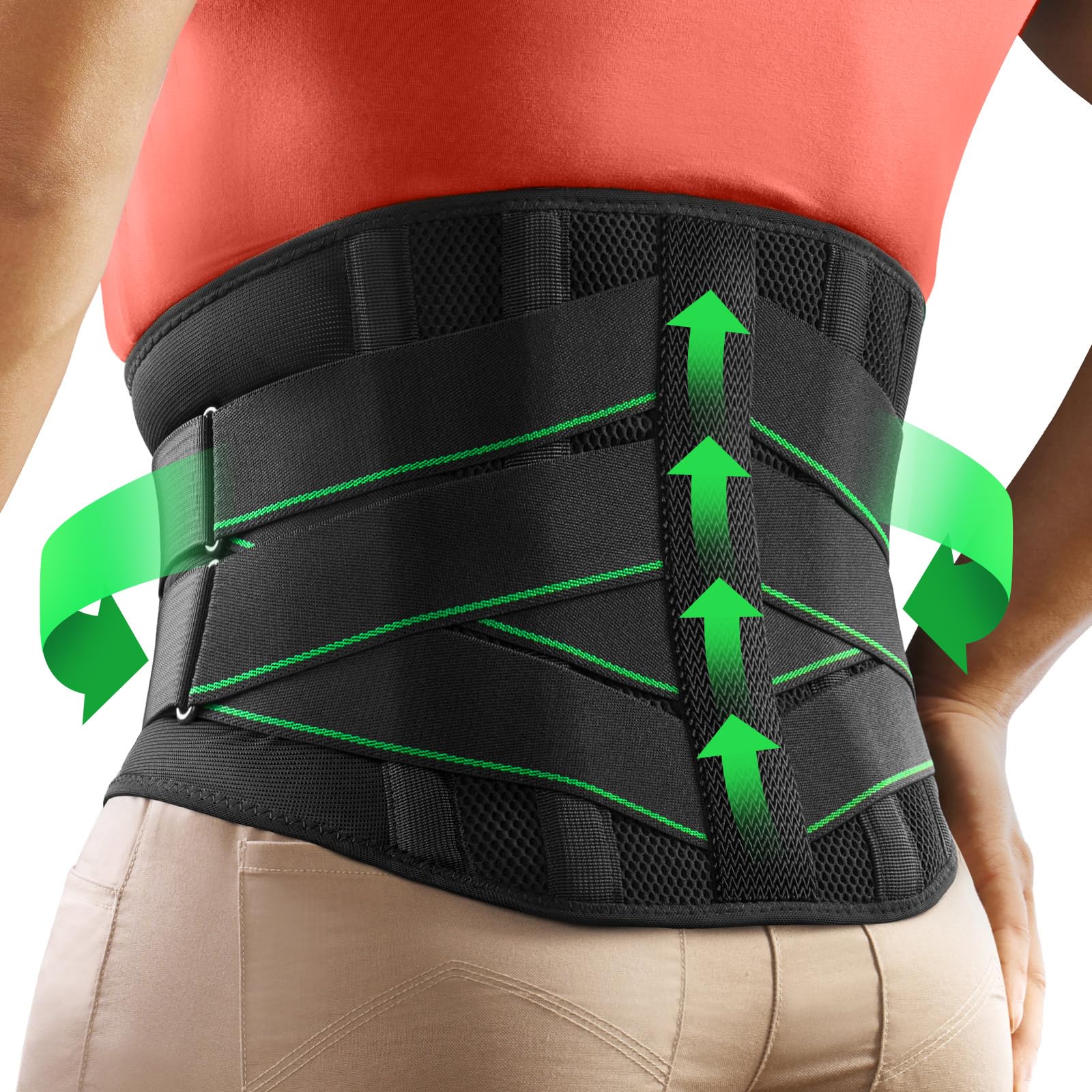 Freetoo Back Support Brace With 6 Stays M for sale online