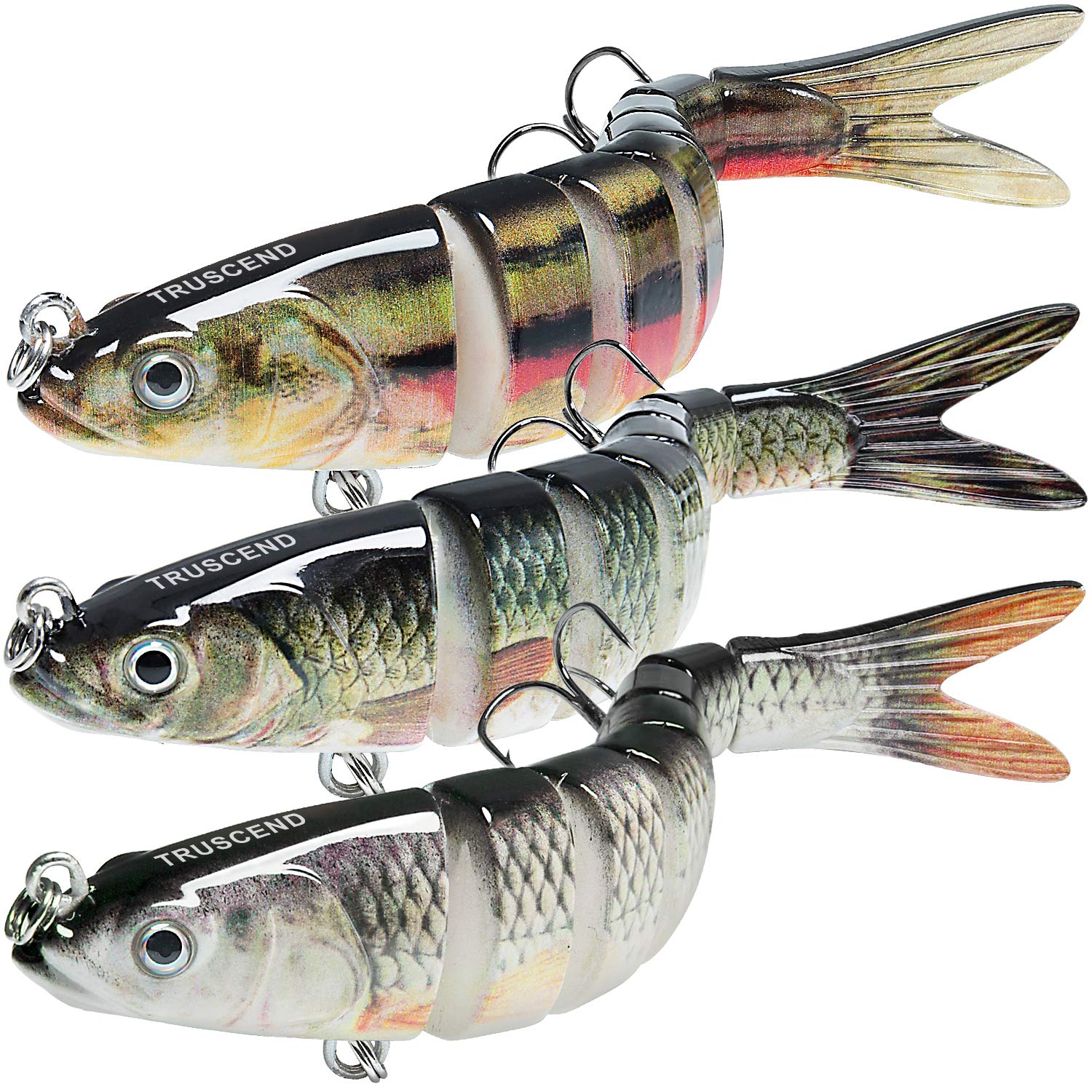 TRUSCEND Fishing Lures for Bass Trout Multi Jointed Swimbaits Slow Sinking  Bionic Swimming Lures Bass Freshwater