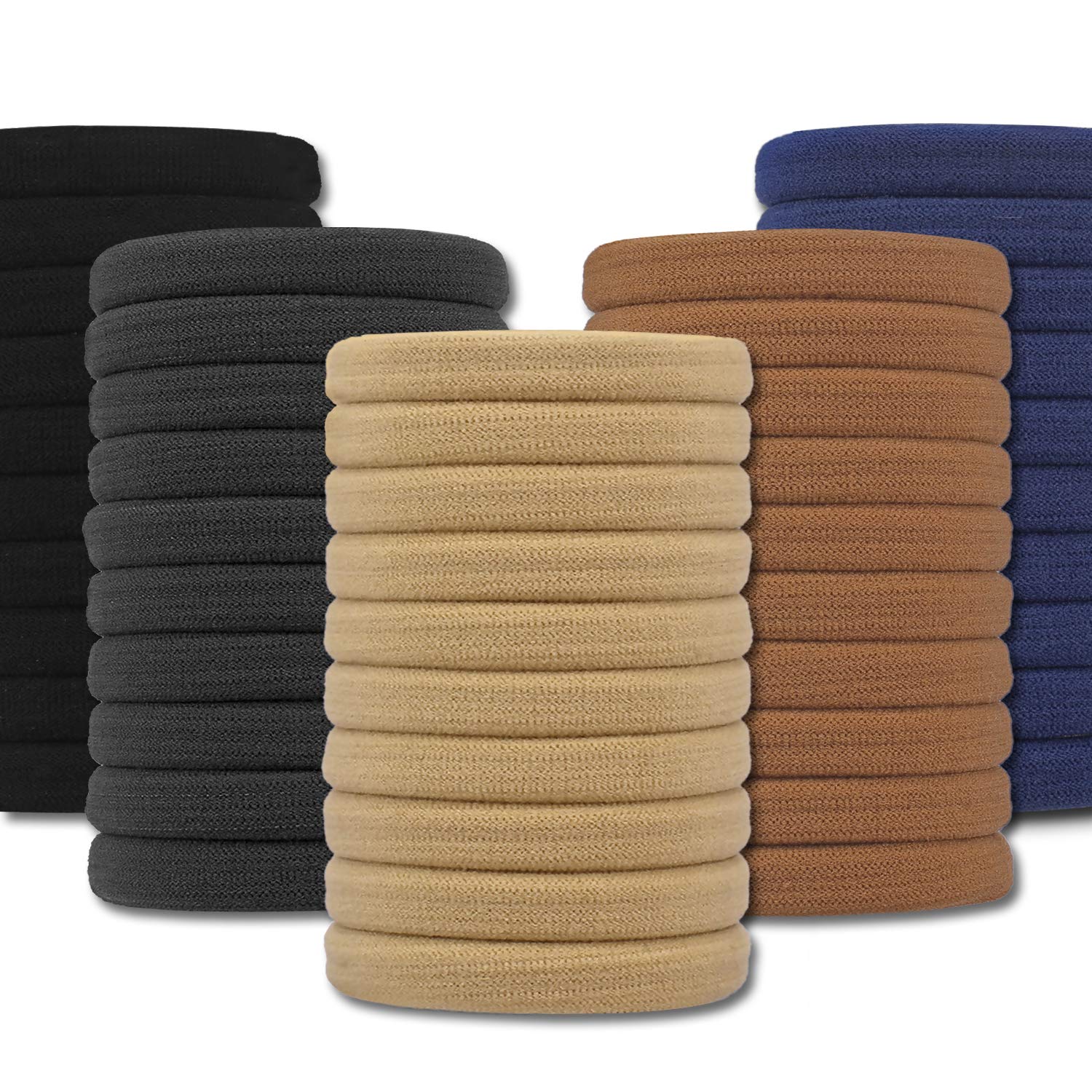Neutral Colors Seamless Cotton Hair Ties
