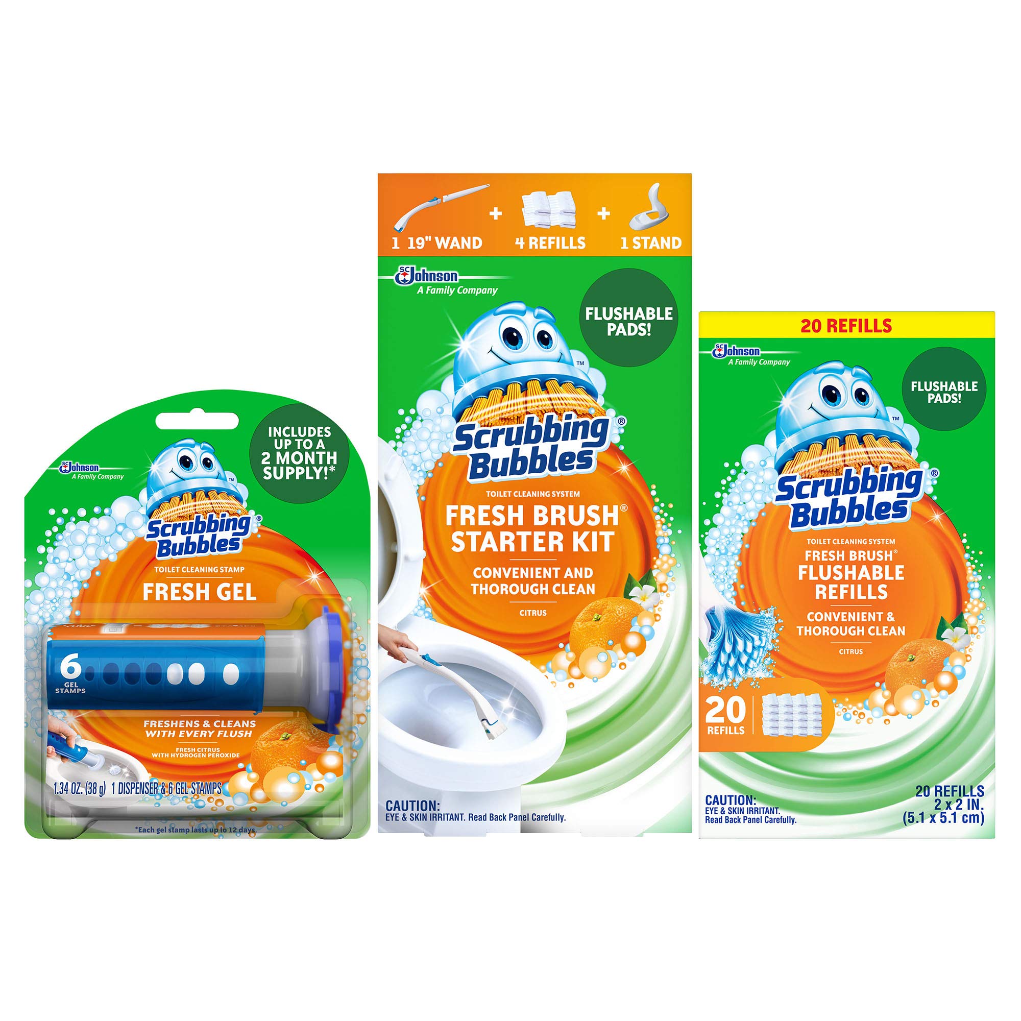 Scrubbing Bubbles Fresh Brush Citrus Heavy Duty Refills, 8 ct - Harris  Teeter