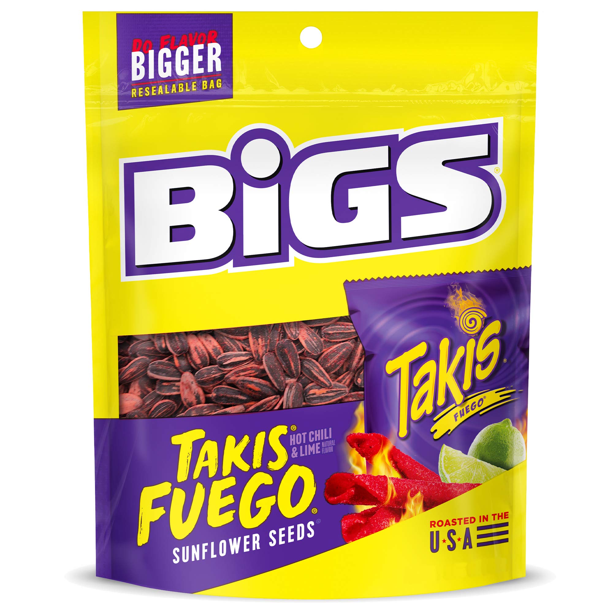 BIGS Takis Fuego Sunflower Seeds 5.35 oz. (Pack of 8) | Hot Chili Lime 