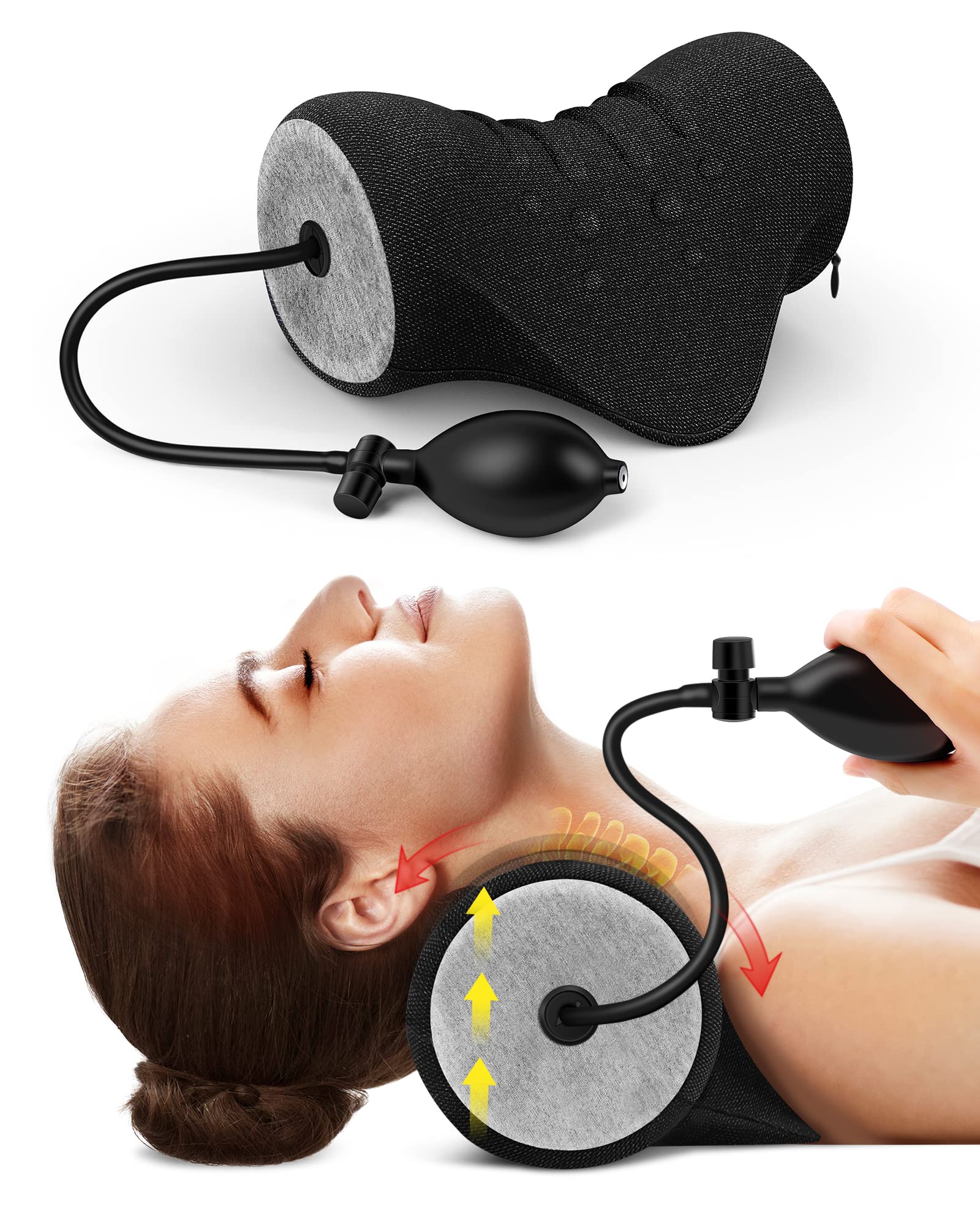 BLABOK Neck Stretcher Cervical Spine Traction Device to Relieve Neck and  Shoulder Fatigue and Pain, Chiropractic Cushion for Relief TMJ Pain  Headache Muscle : : Health, Household & Personal Care