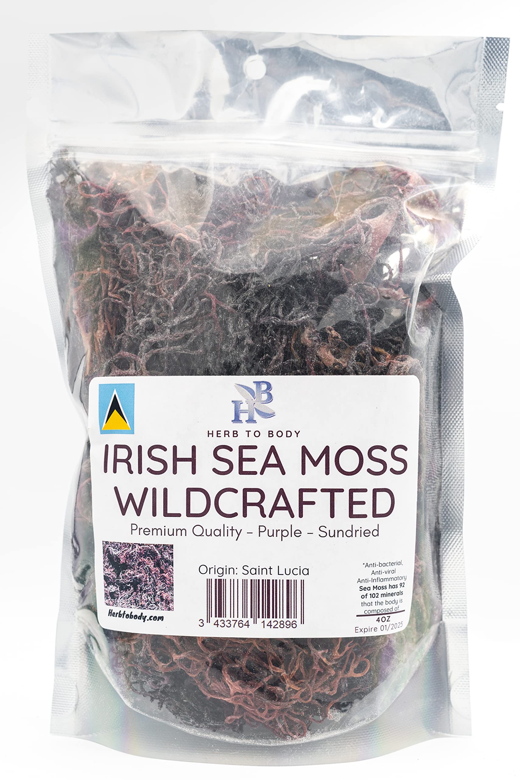 Purple Irish Sea Moss, Premium Quality Irish Moss, Wildcrafted From St  Lucia Caribbean Water, Sun-Dried Purple Sea Moss, 100% Natural & Raw