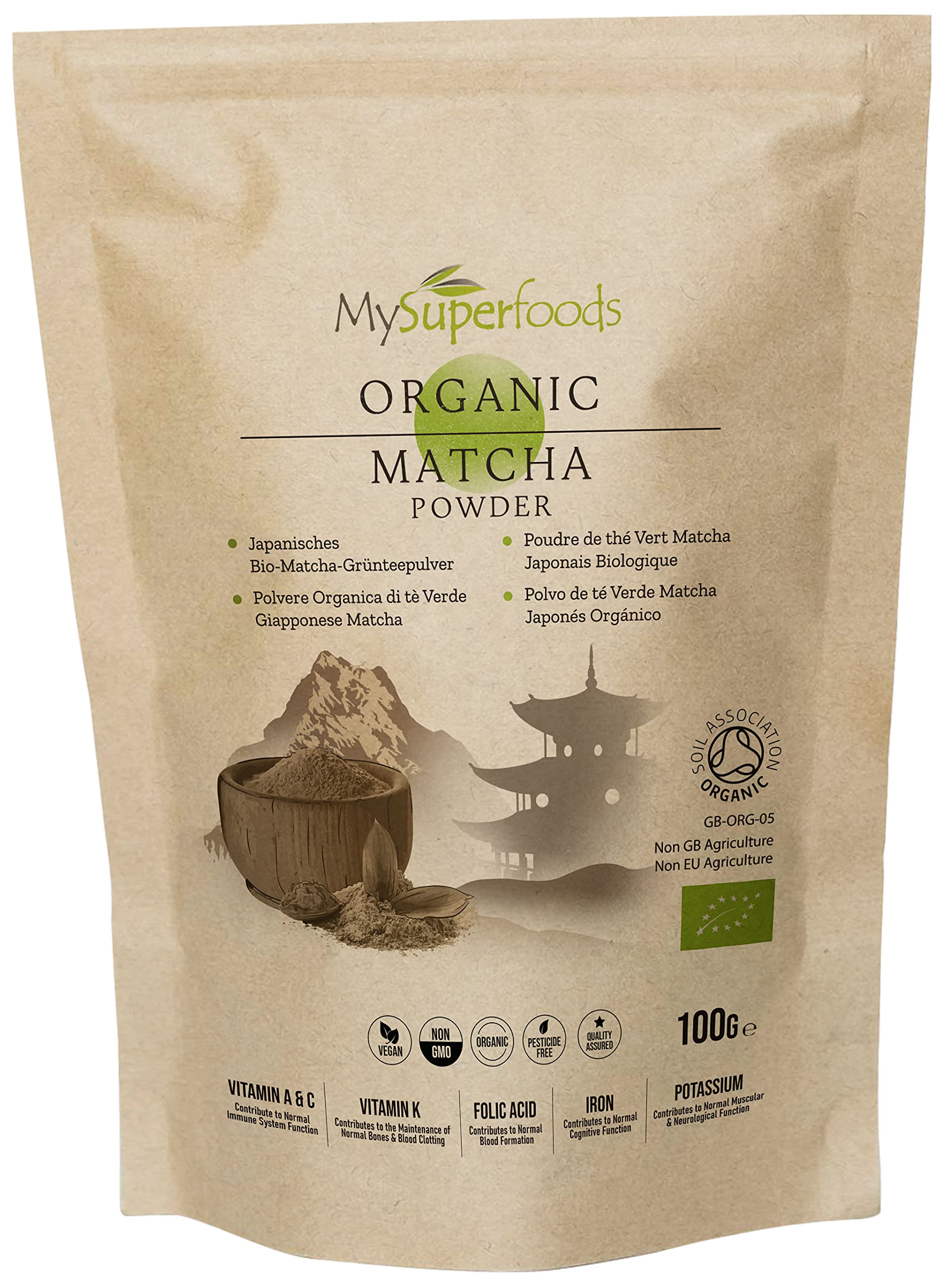MySuperfoods Organic Matcha Green Tea (100g) Natural Energy Drink &  Ergogenic Aid 100 g (Pack of