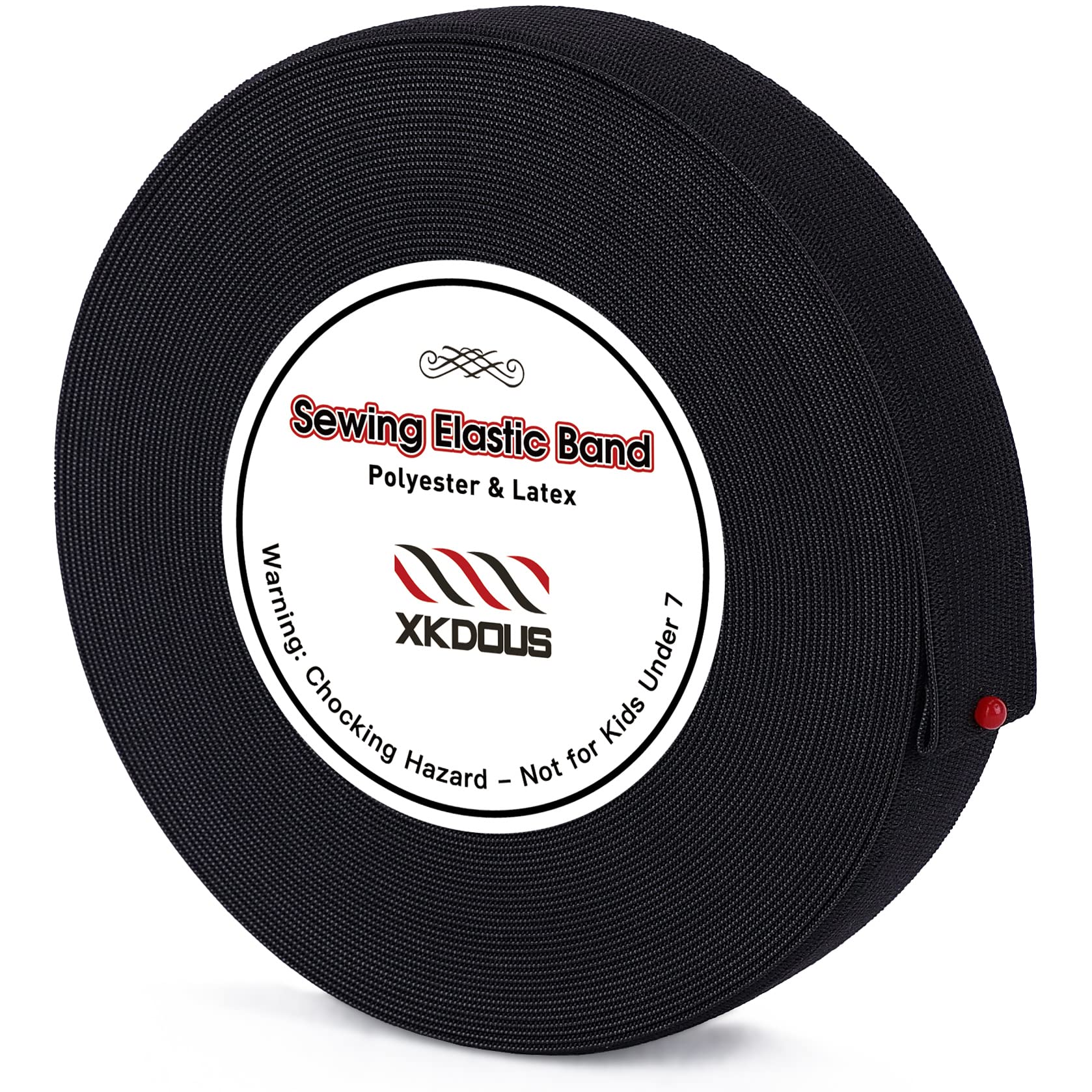 XKDOUS Elastic Band for Sewing 1 Inch 14 Yards Elastic Bands for Sewing  Waistband and Pants Waist Black Knit Elastic Band for wig High Elasticity  Black 1 inch*14 yards
