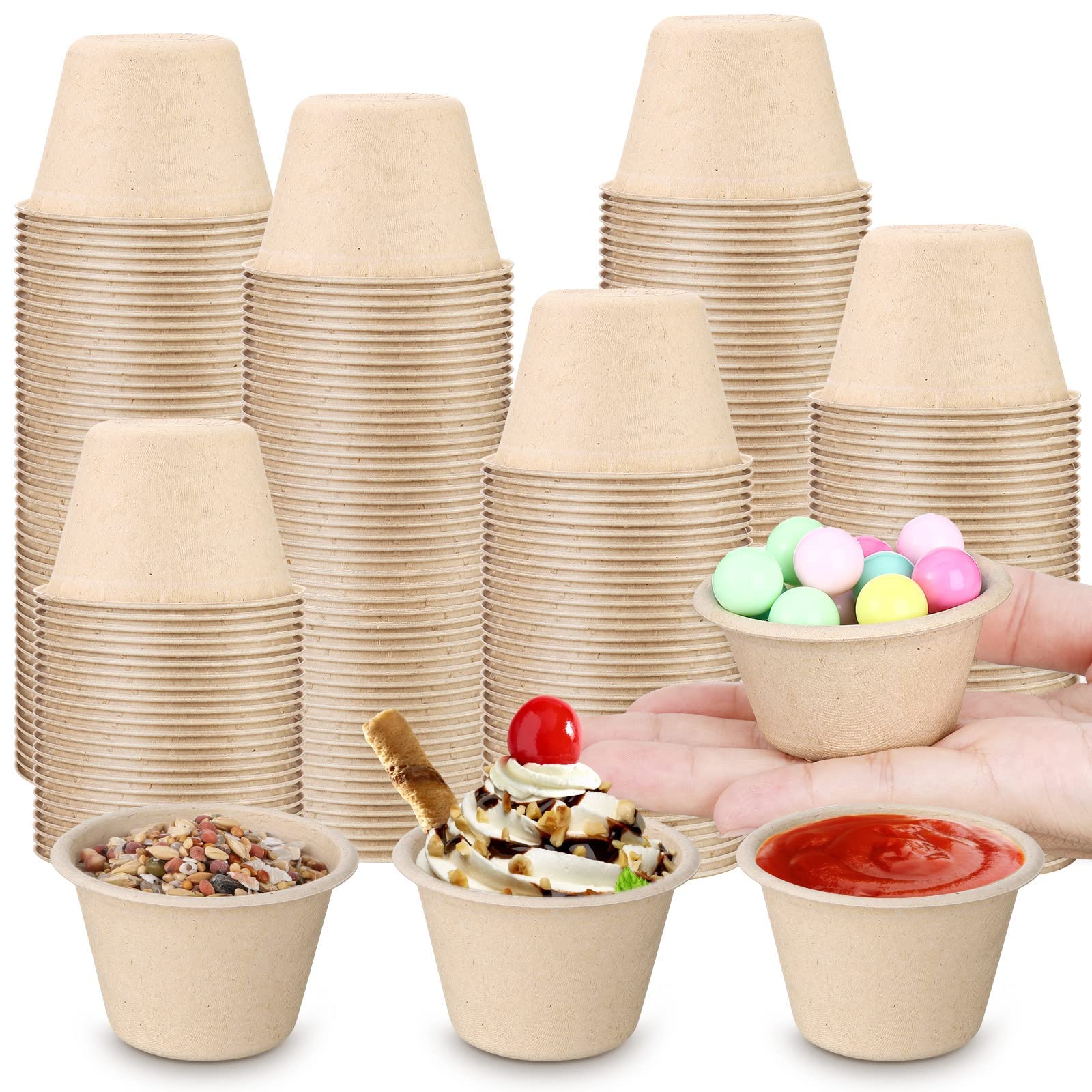 Dessert Cups with Lids, Tiny Condiment Storage, Mini Snack