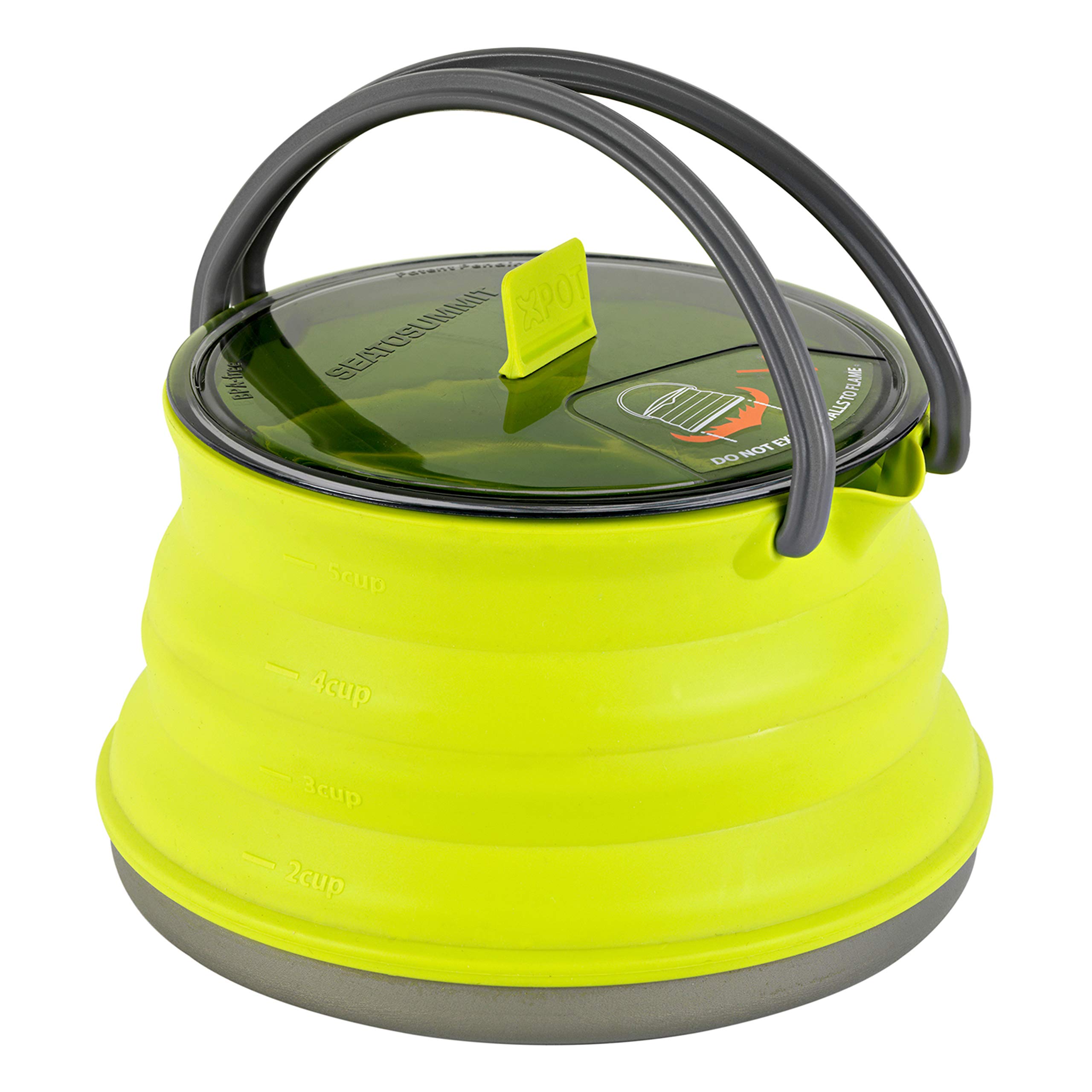 Sea to Summit X-Pot Kettle Collapsible Camping Cook Pot with Lid 1.3 Liter  - Lime