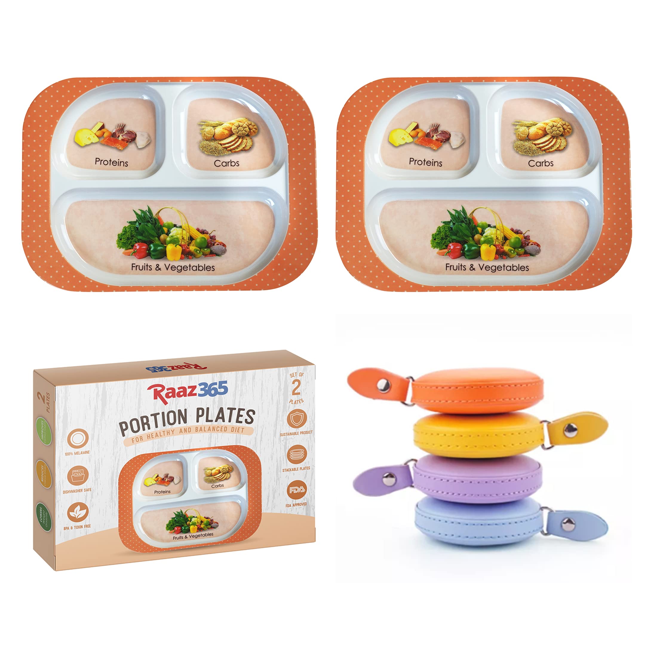 Bariatric Portion Control Plate, Plastic Compartment Plate