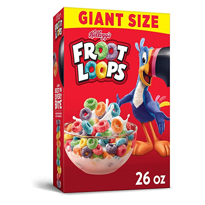 Kellogg's Froot Loops Cereal - Fruity Flavorful Breakfast Kids