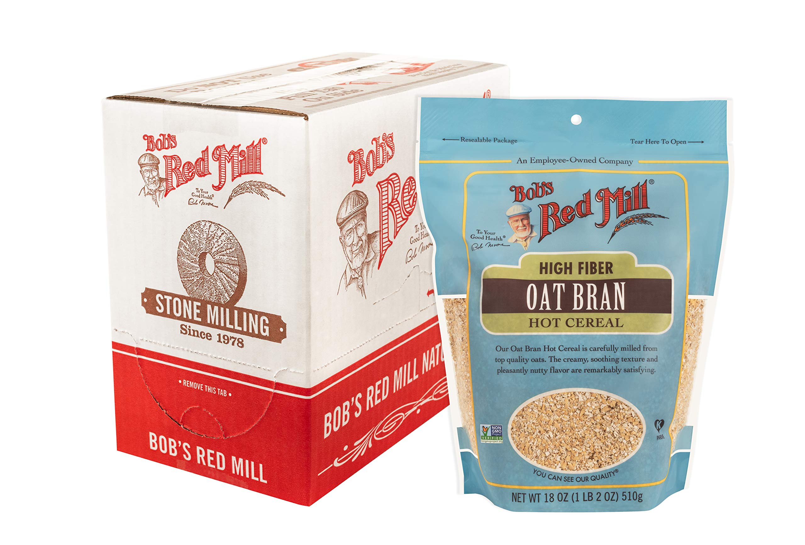 Bob's Red Mill Oat Bran Hot Cereal, 18-ounce (Pack of 4) 1.12 Pound ...