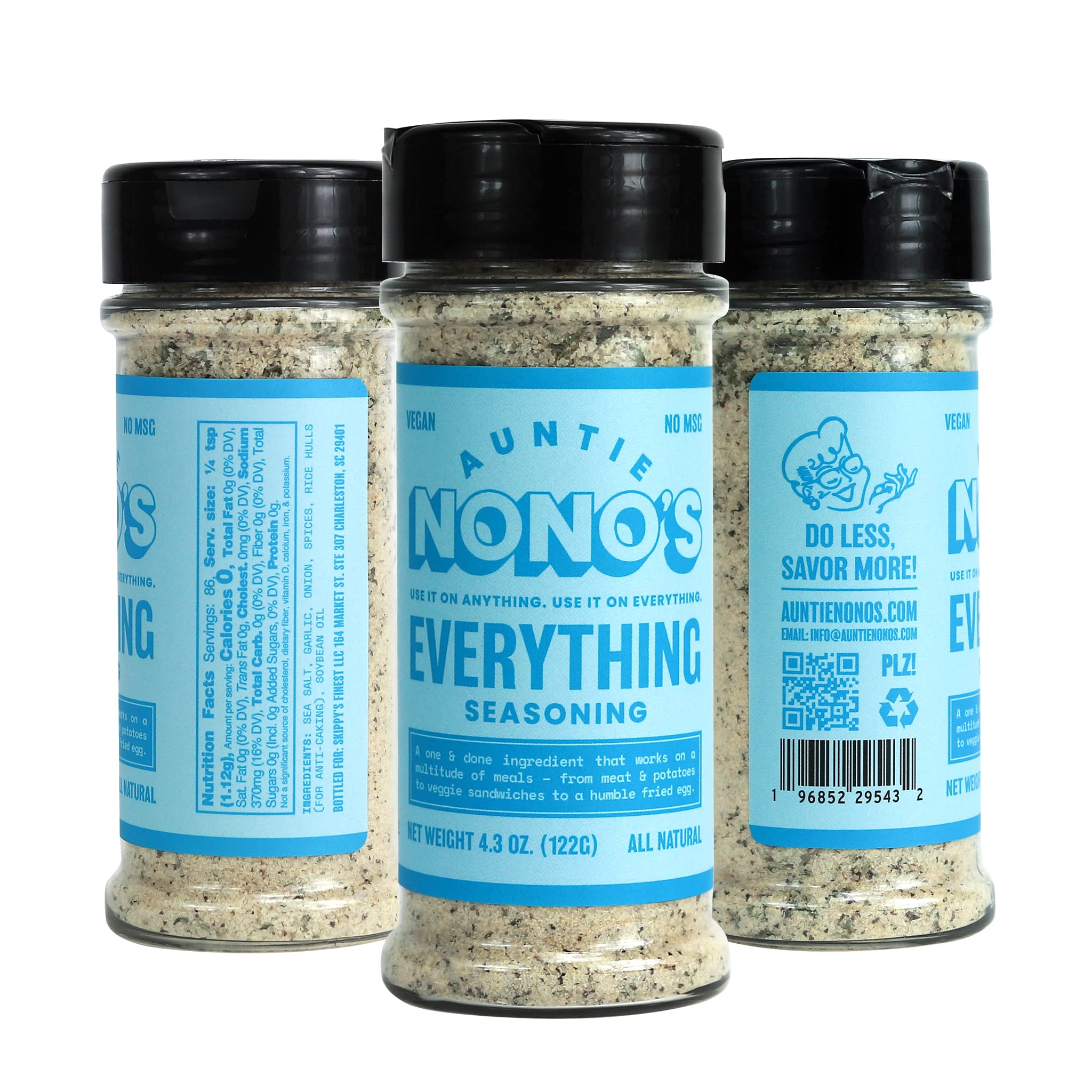  Auntie Nono's Everything Seasoning - Sea Salt, Garlic, & Onion  Powder - Add Flavor to Chicken, Pork Chops, Eggs & Veggies - Paleo, Vegan,  & Gluten-Free Friendly : Grocery & Gourmet Food