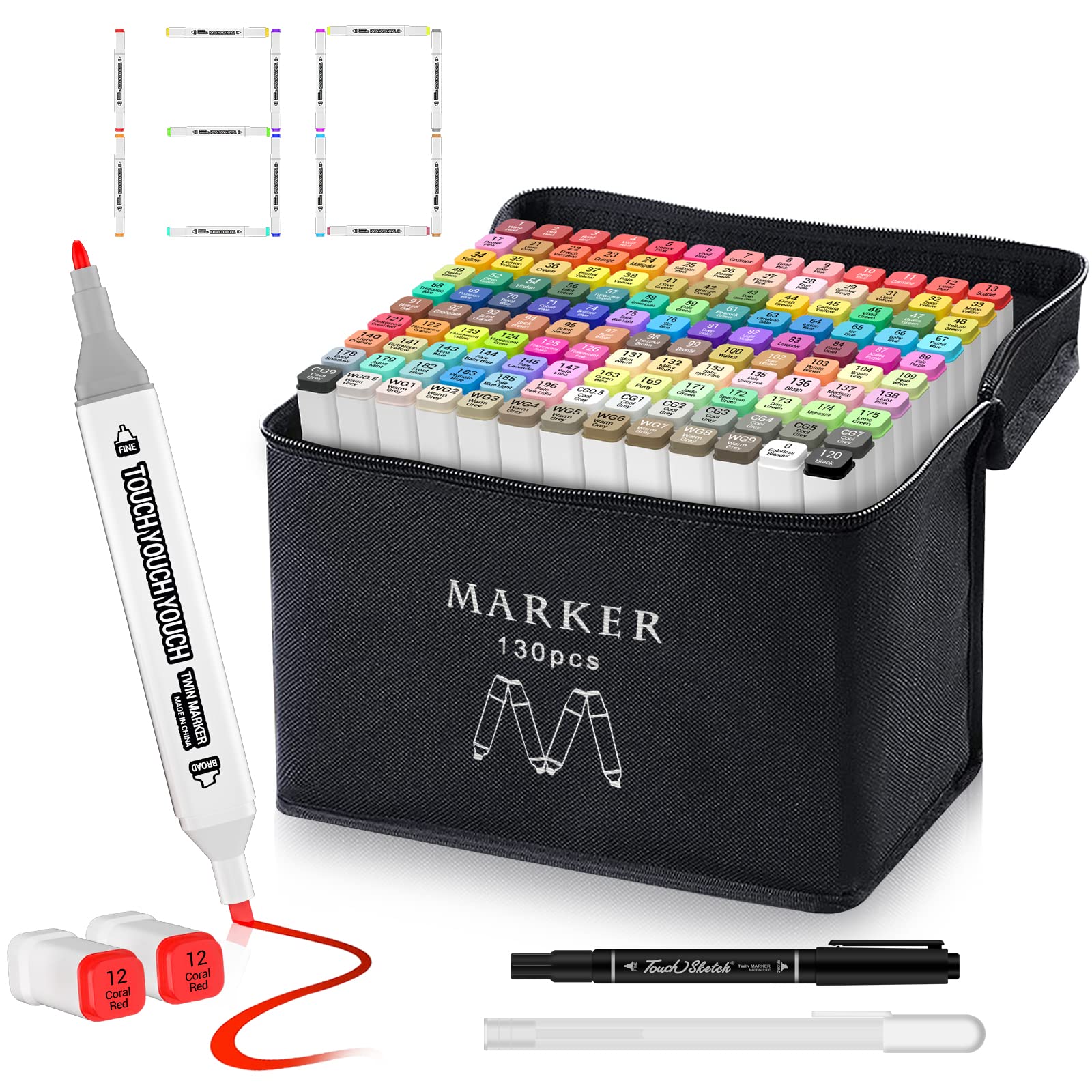 80 Markers For Adult Coloring Book Dual Brush Pens Markers SetArt
