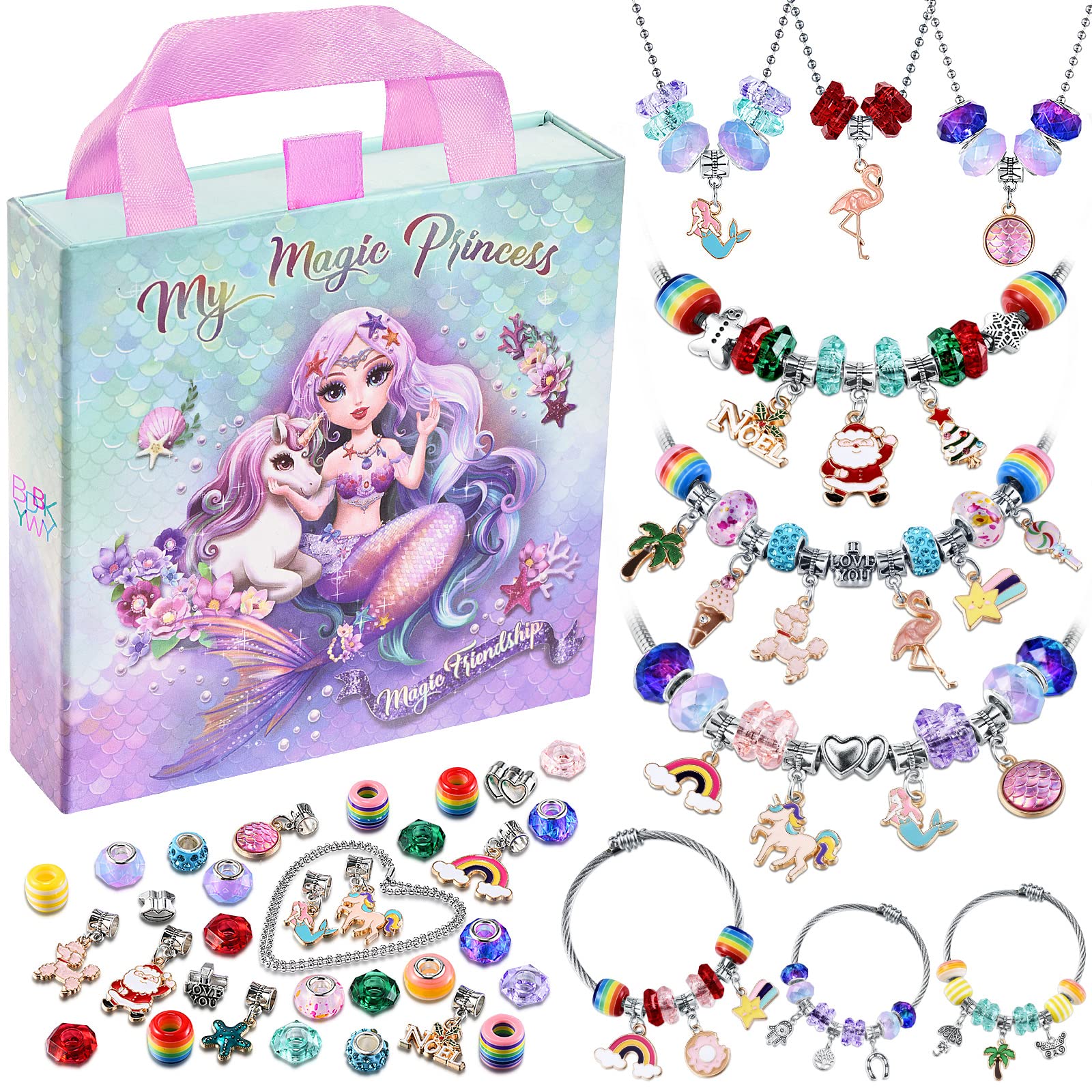 $4/mo - Finance BDBKYWY Charm Bracelet Making Kit & Unicorn/Mermaid Girl  Toy- ideal Crafts for Ages 8-12 Girls who Inspire Imagination and Create  Magic with Art Set and Jewelry Making Kit