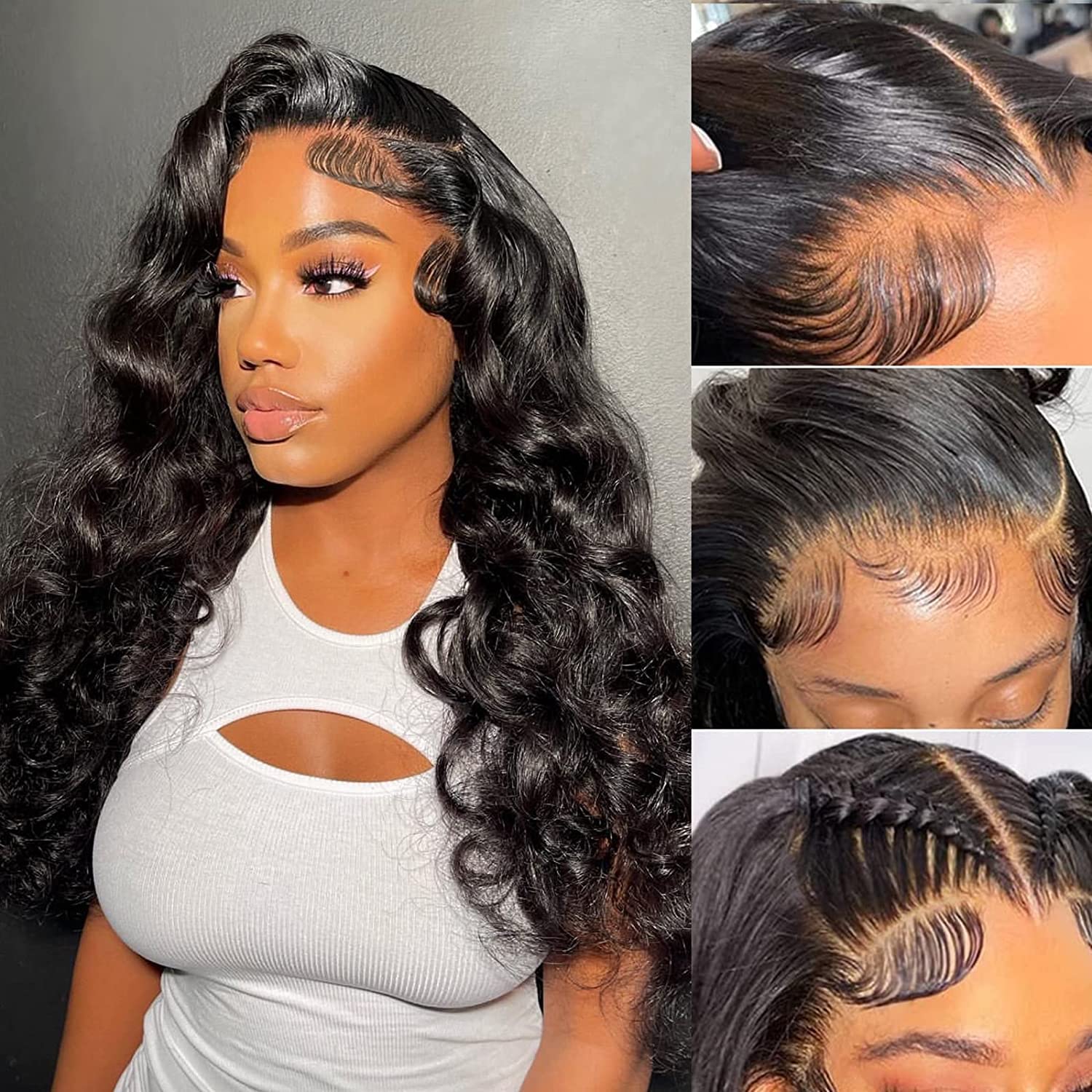 Body Wave Lace Front Wigs Human Hair Pre Plucked 13x4 HD Lace