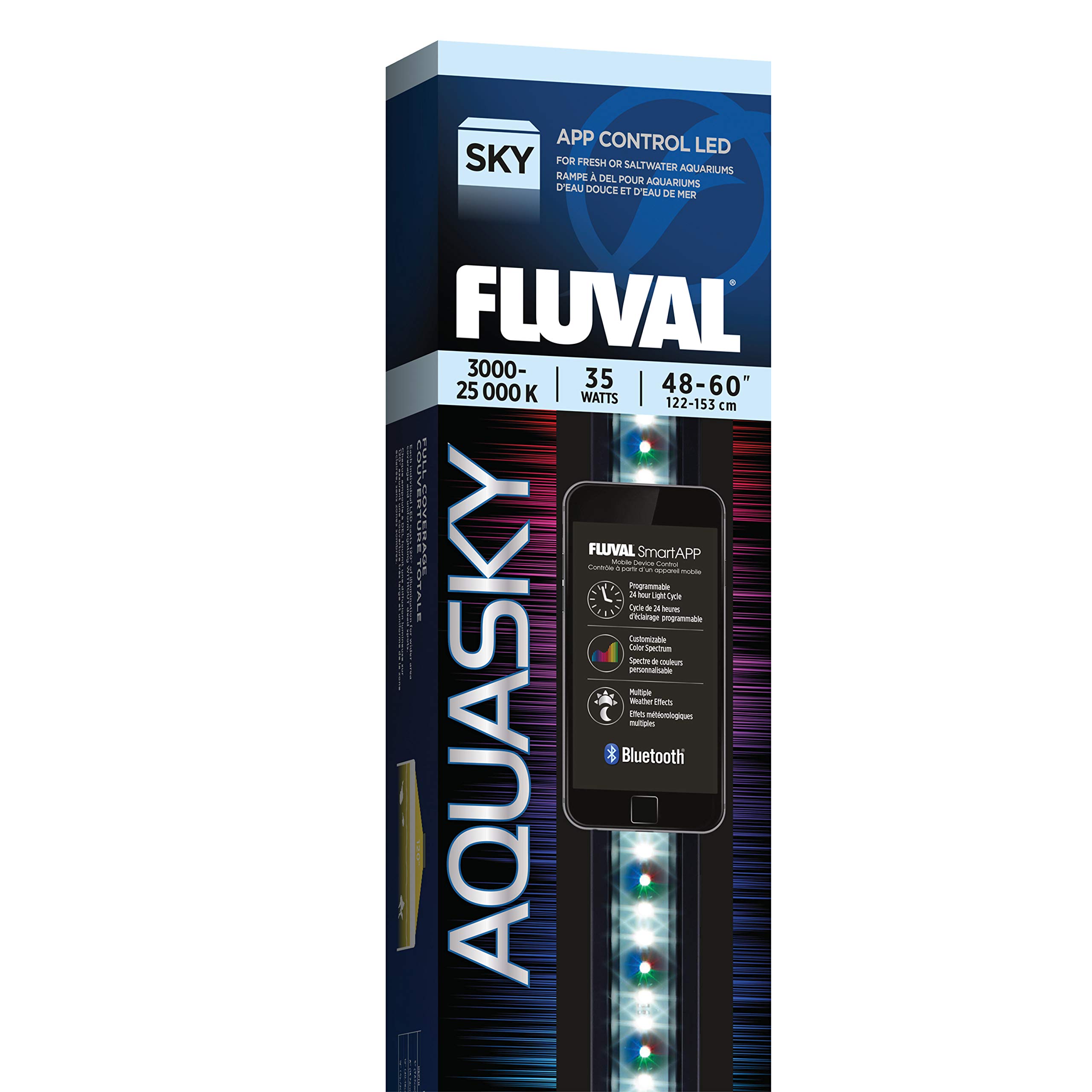 Fluval Aquasky 2.0 LED Aquarium Lighting 35 Watts 48 60 Inches