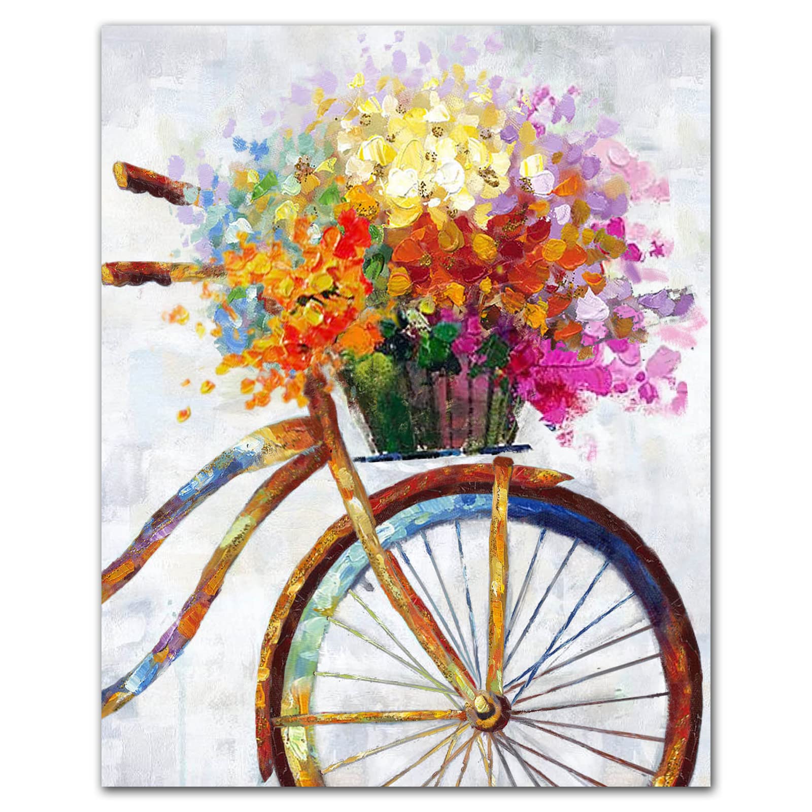 Paint by Numbers for Adults and Kids Beginner Bicycle Floral Paint