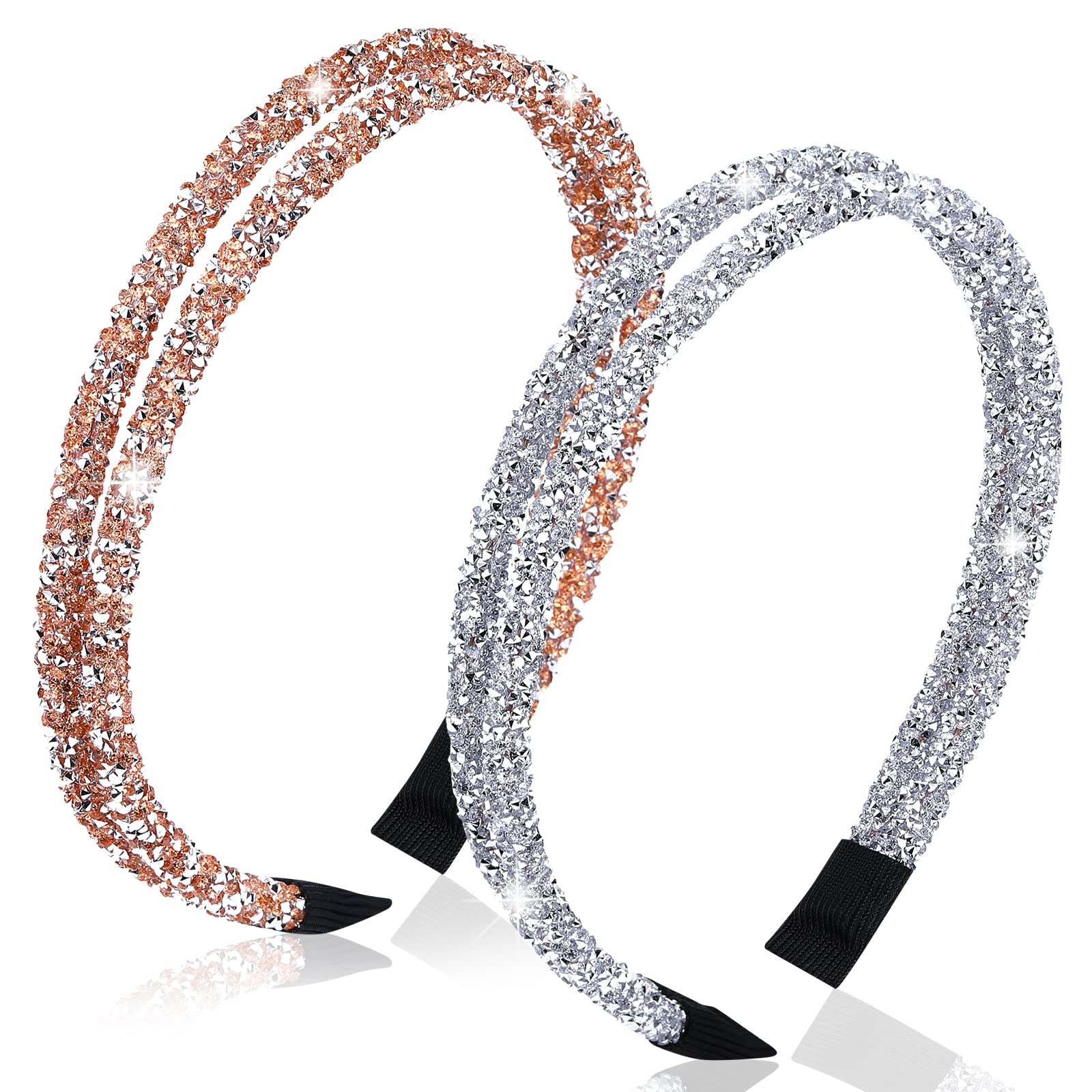 1 Pieces Rhinestone Hair Band Double Crystal Side Hair Band