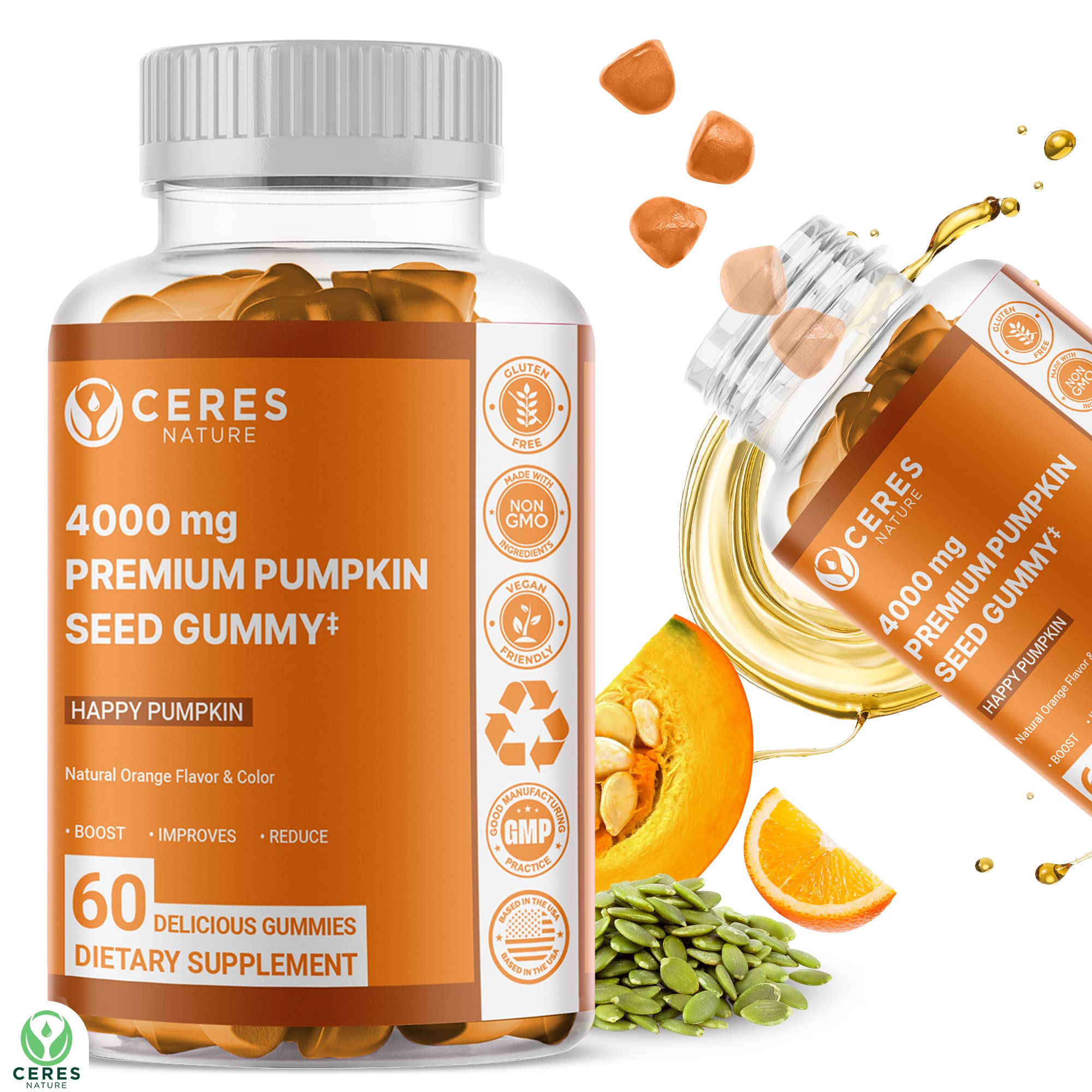 Pumpkin Seed Oil Gummies 4,000 mg for Hair Growth, Urinary Tract Support,  Bladder Control Supplement, Younger Looking Skin & Face, Rich in Omega 3,  Omega 6 & Essential Fatty Acids Sugar-Free!