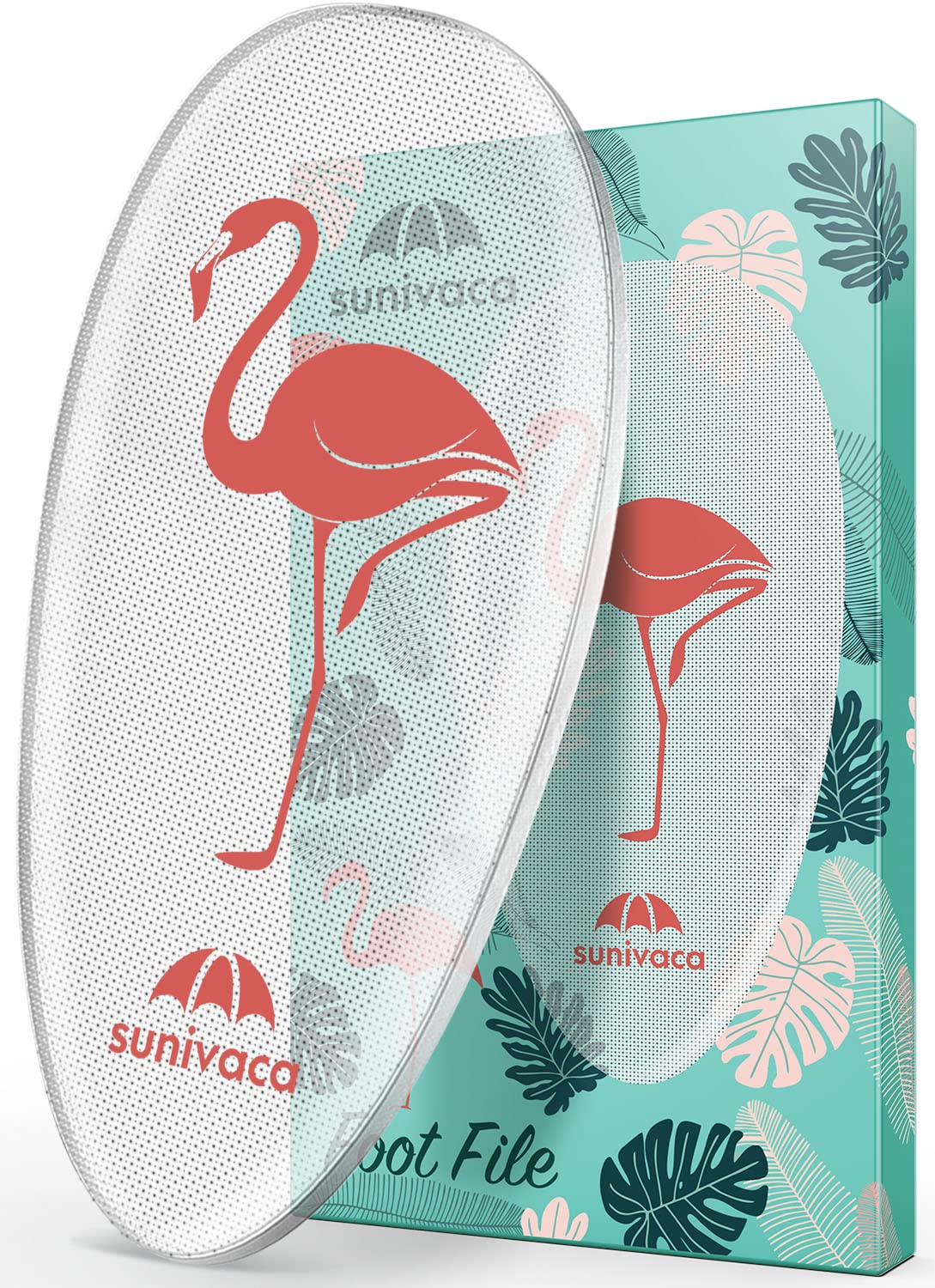 Sunivaca Glass Foot File Callus Remover for Feet Flamingo Gifts