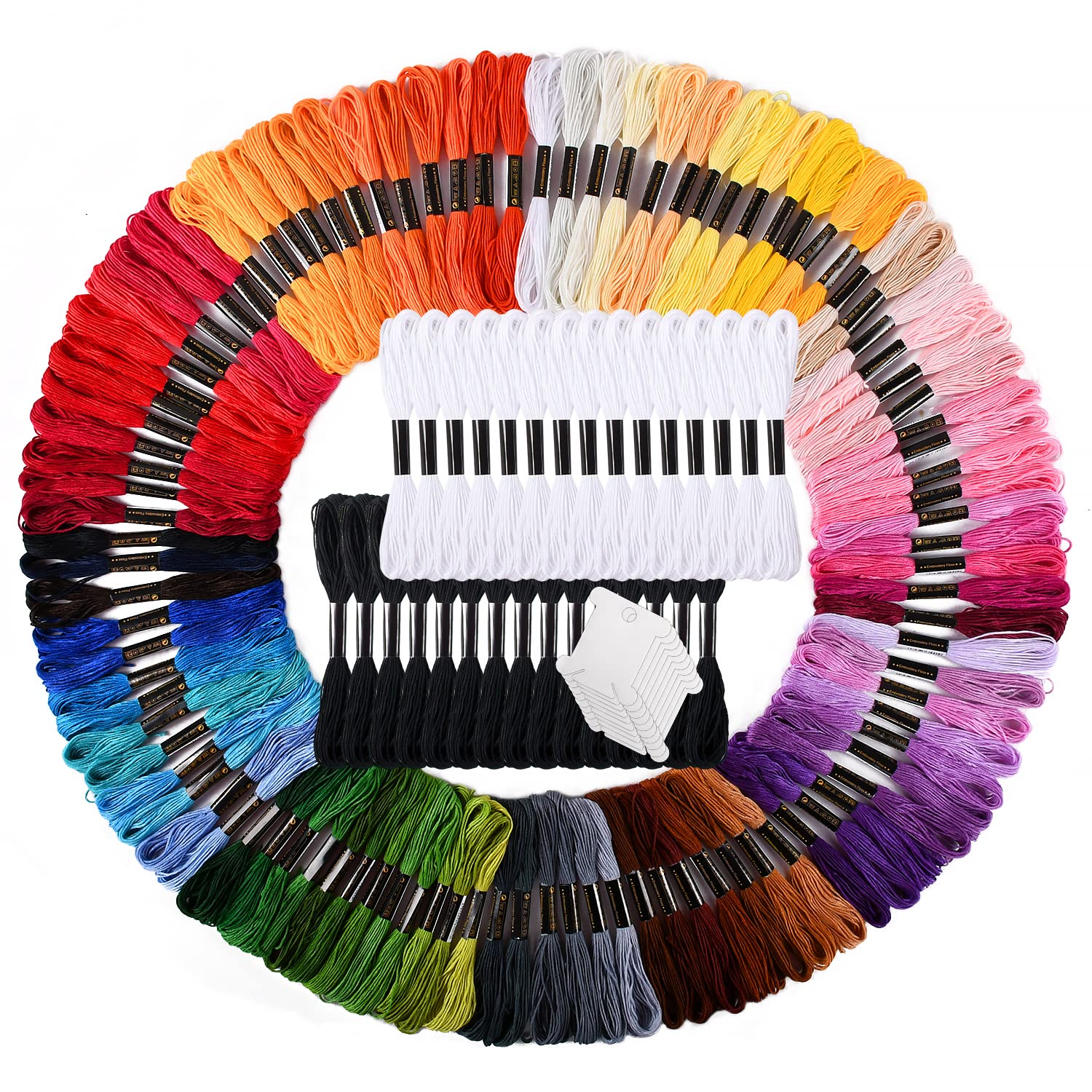  Premium Rainbow Color Embroidery Floss bobbins - Cross