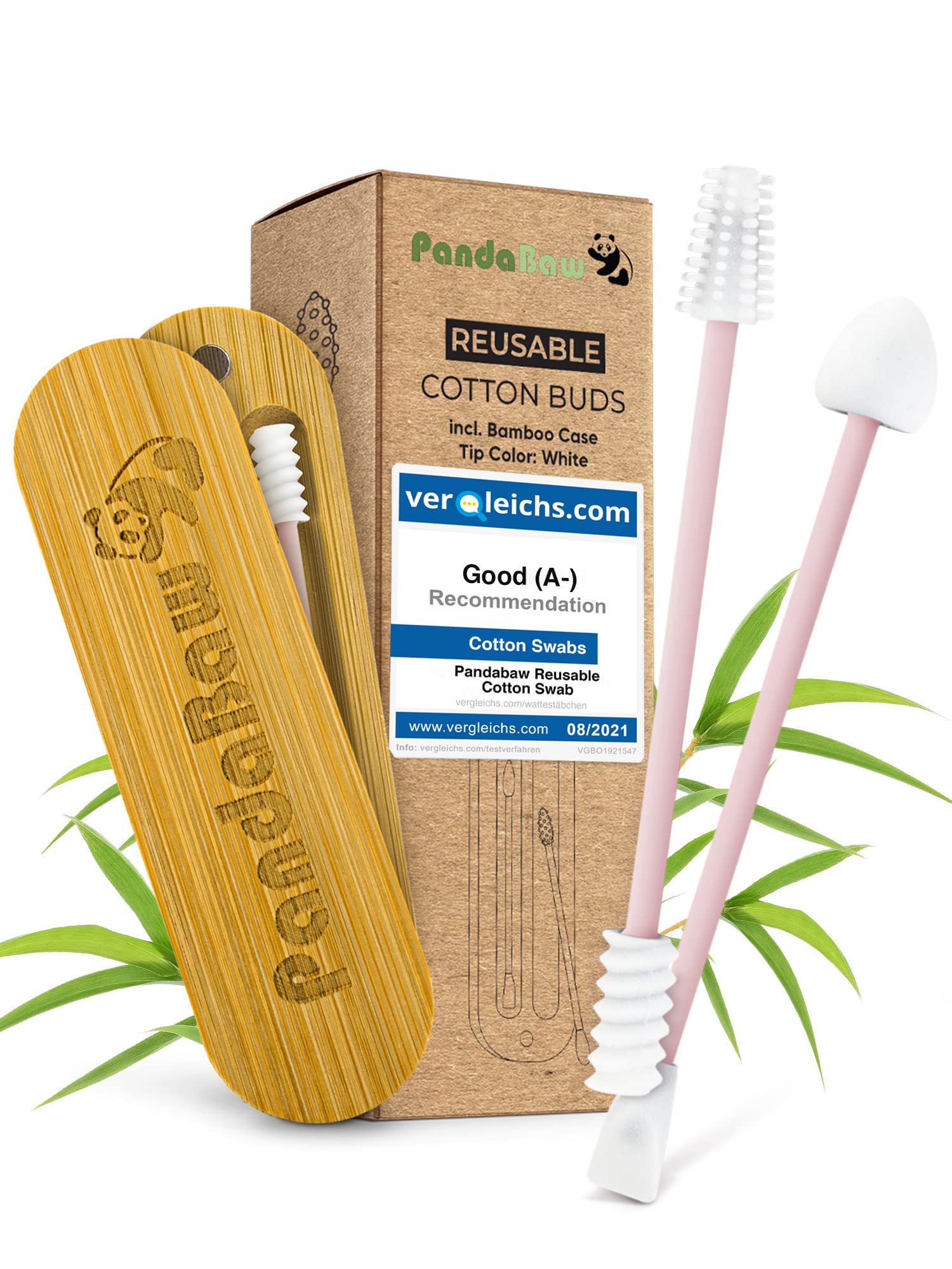 NEW: PandaBaw® 2 x Reusable Cotton Swabs [EXTRA SOFT] - Silicone Qtip,  Reusable Qtips for Ears & Makeup Removal - Zero Waste Products Reusable Ear