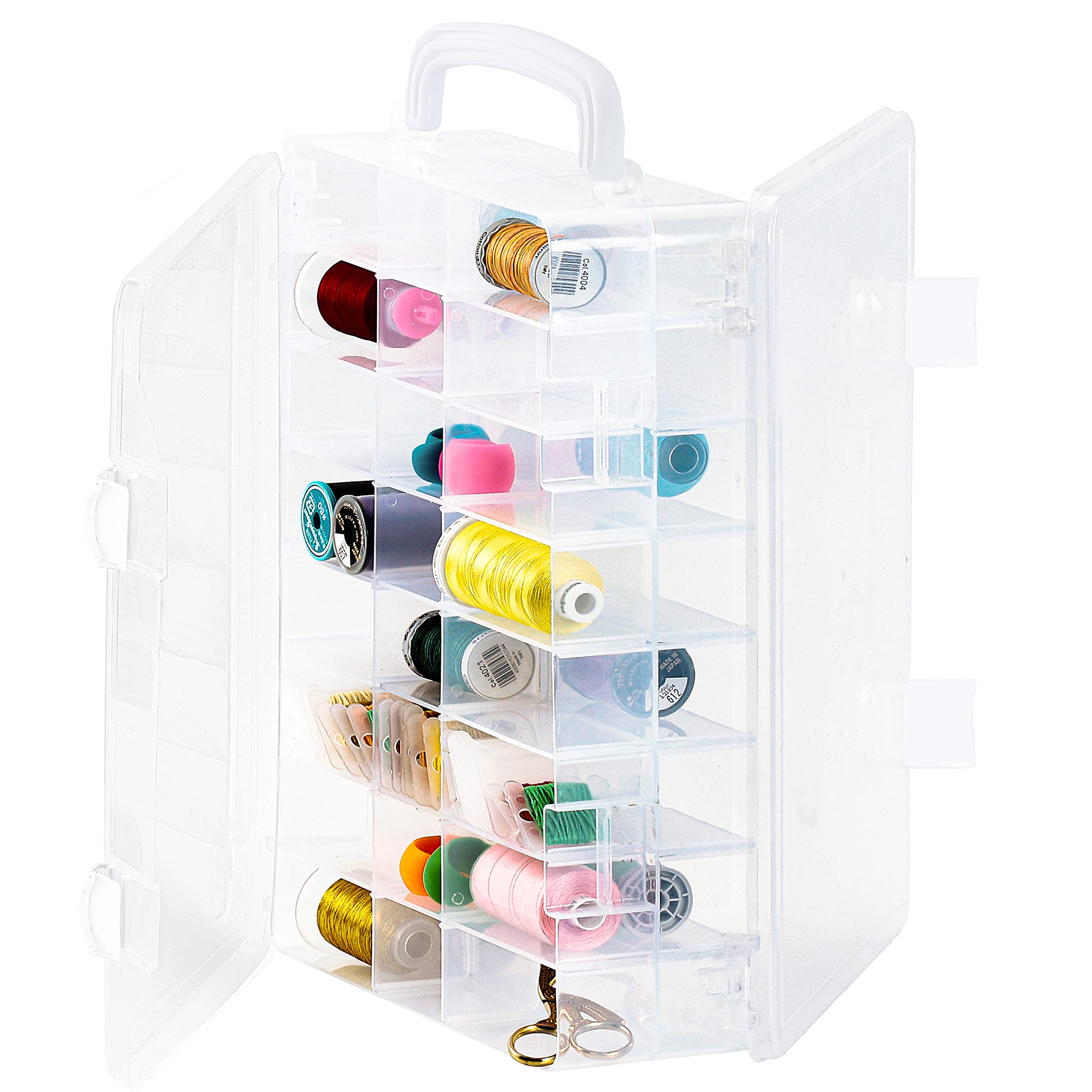 New brothread 2X60 Spools Wooden Thread Rack/Thread Holder Organizer with  Hanging Hooks for Embroidery Quilting and Sewing Threads