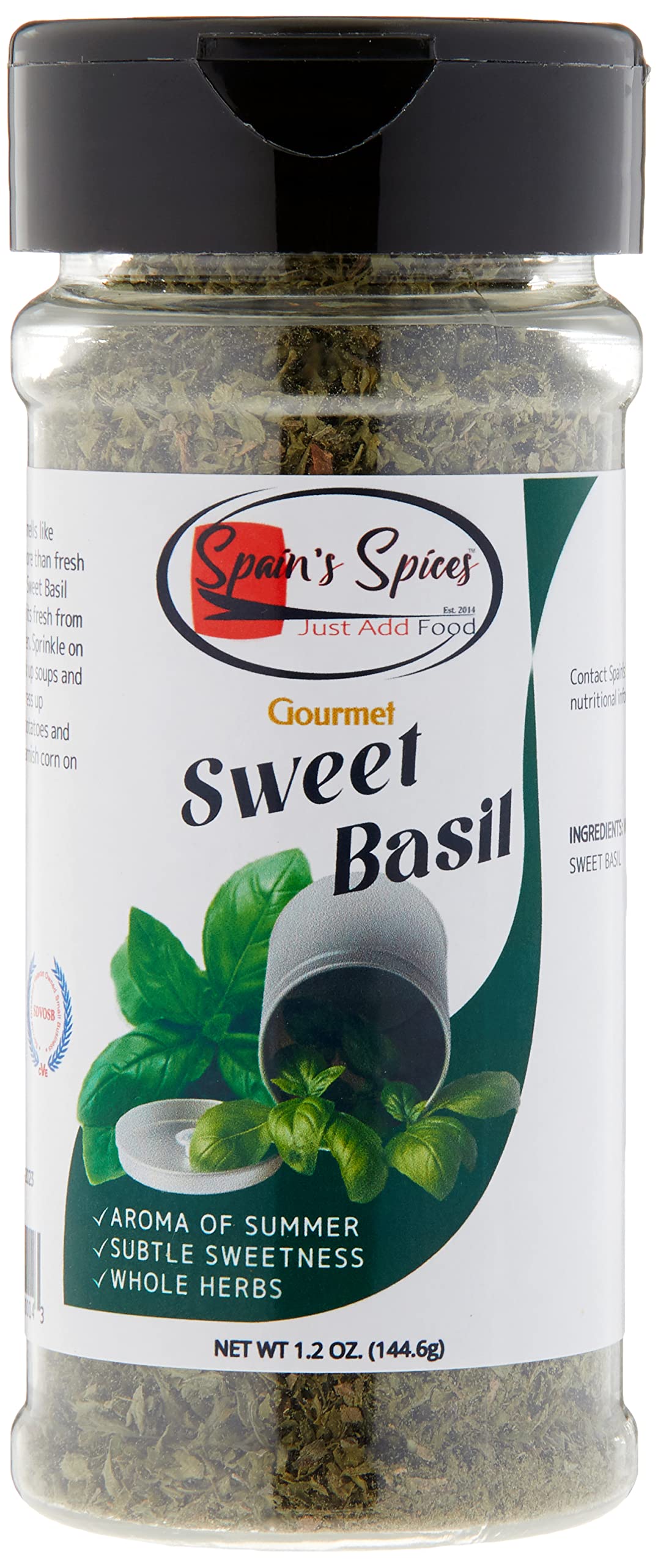 Spain s Spices Gourmet Sweet Whole Basil 1.2 oz