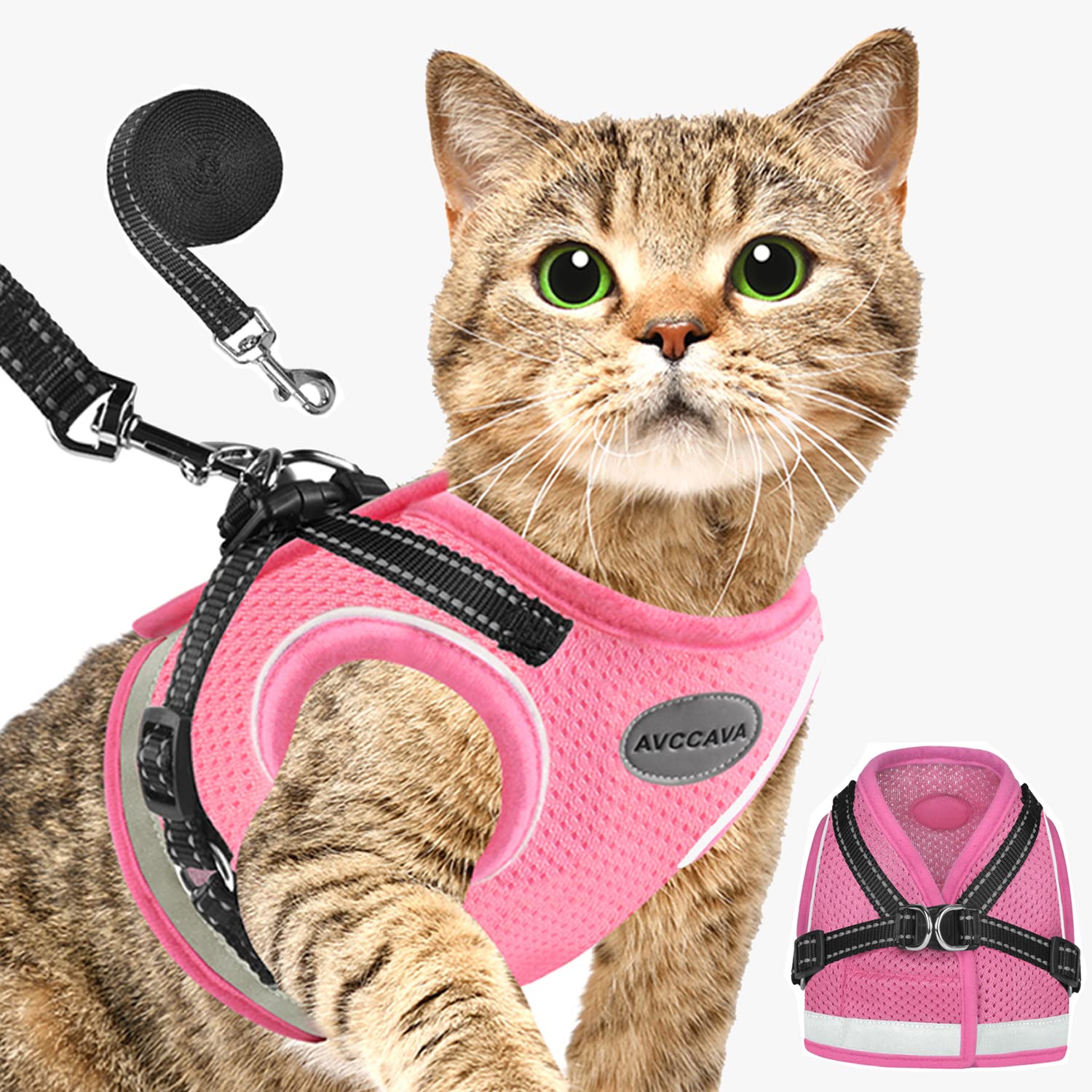 Breathable Cat Harness And Leash Escape Proof Pet Clothes Kitten Puppy Dogs  Vest Adjustable Easy Control Reflective Cat Harness