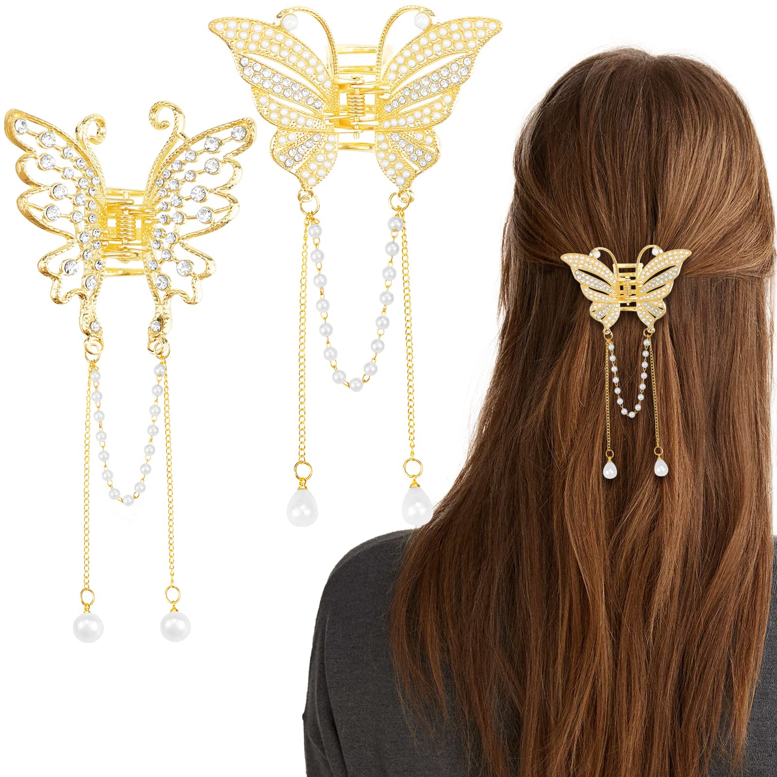 Golden Butterfly Claw Clip, Metal Claw Clips