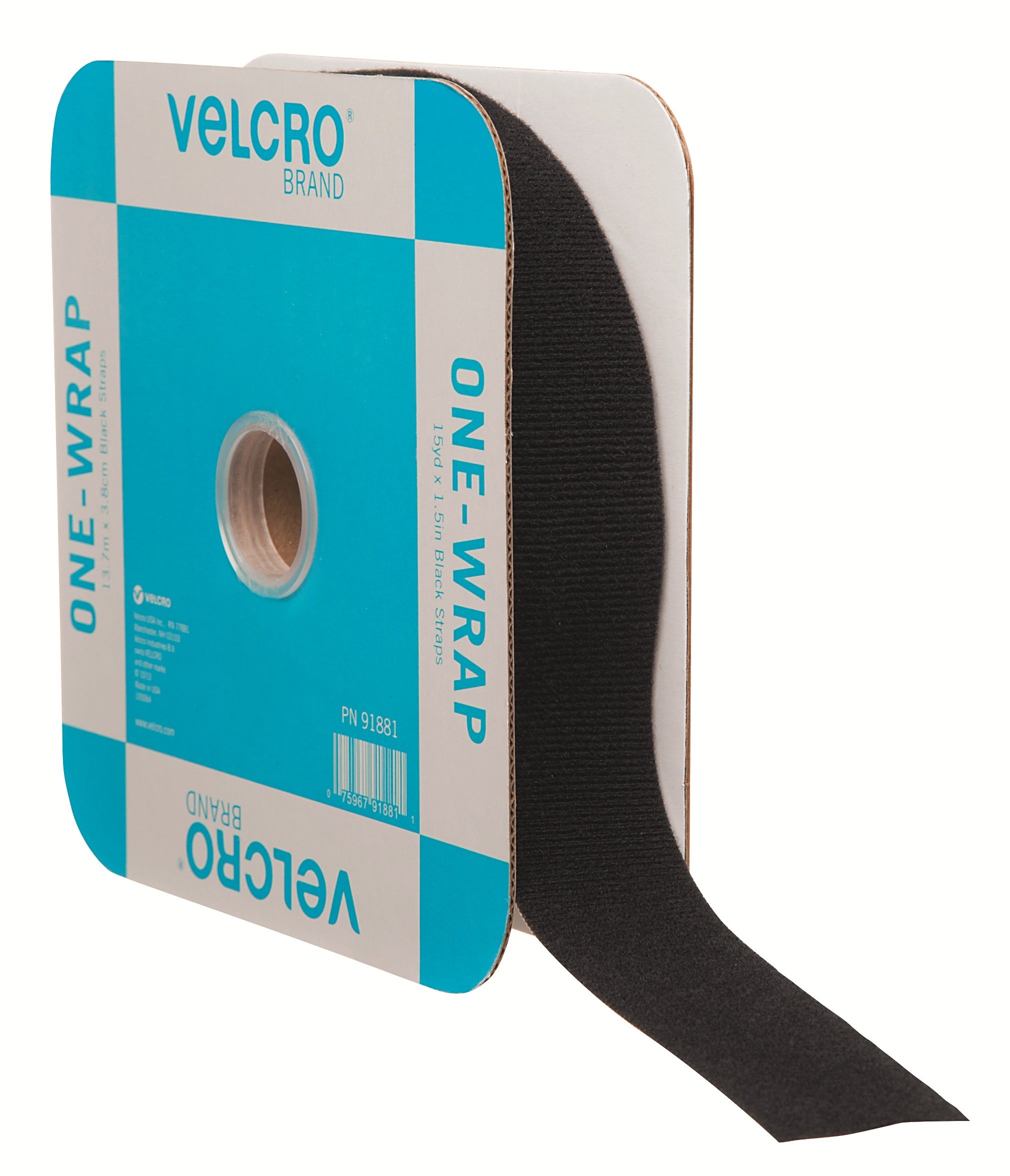  VELCRO Brand ONE WRAP Thin Ties, Strong & Reusable, Perfect  for Fastening Wires & Organizing Cords, Black/Gray, 15in x 1/2-Inch