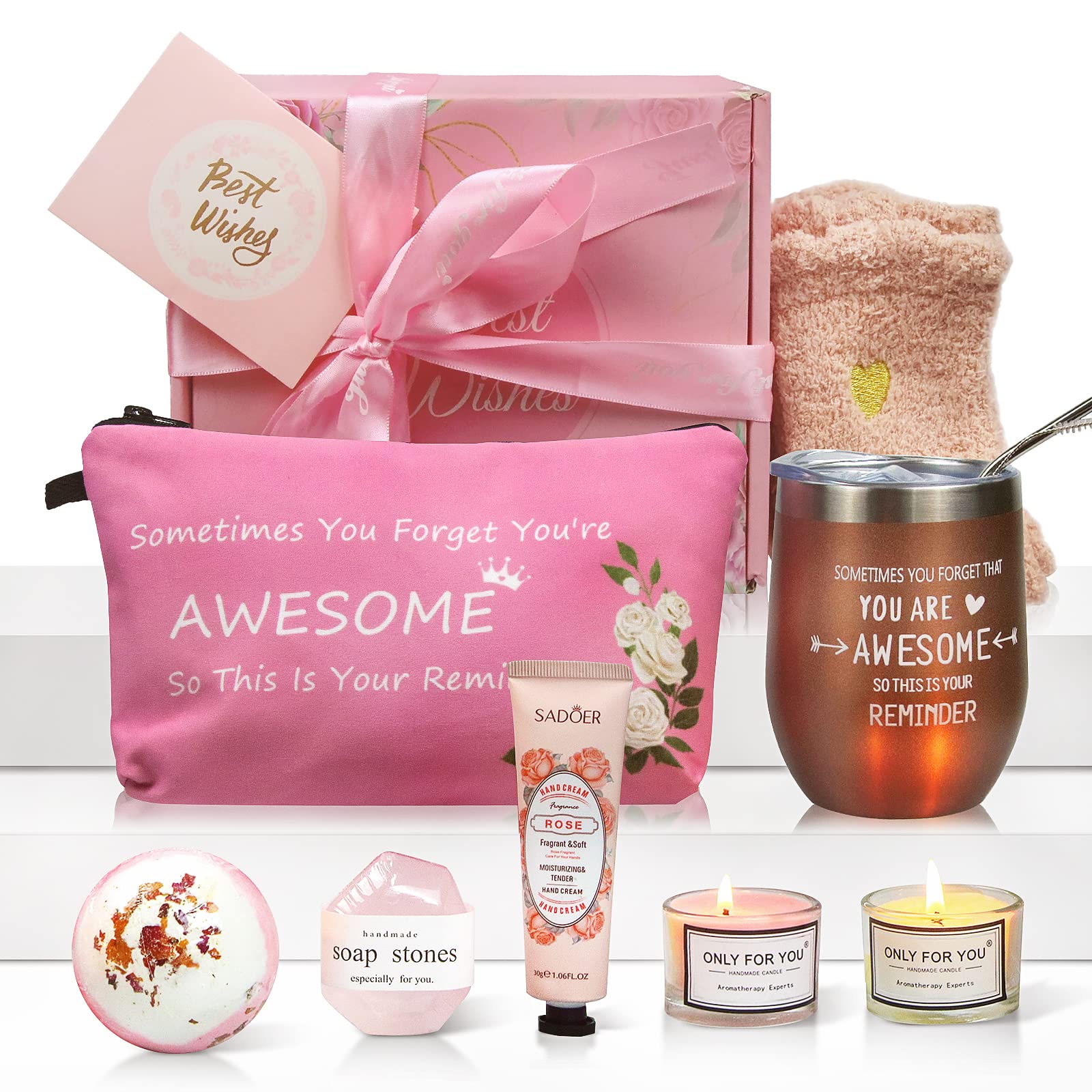 Birthday Gifts for Women, Unique Happy Birthday Relaxing Spa Bath Set Gift  Baskets Ideas for Her, Mom, Sister, Friends, Best Pampering Care Gift Box  Thank You Gifts for Women Who Have Everything