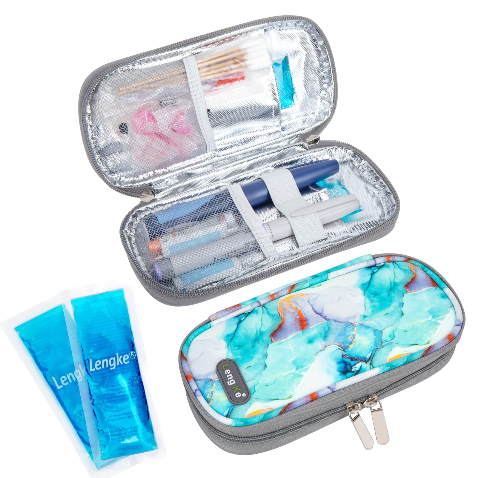 Insulin Cooler Travel Case with 2 TSA Approved Ice Packs - Insulin Pen ...