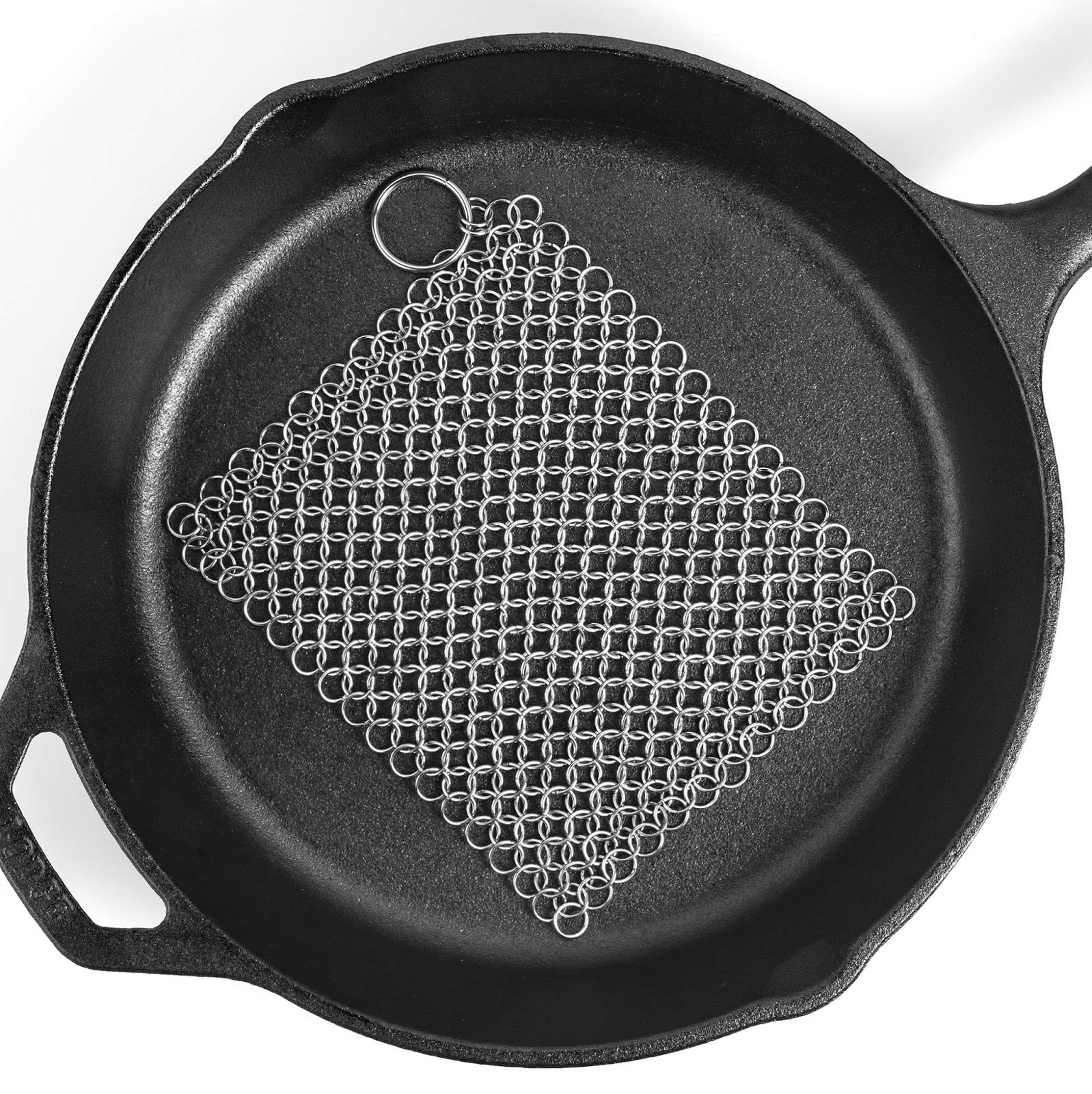 THREN Cast Iron Scrubber Stainless Steel Wool Scrubber Round